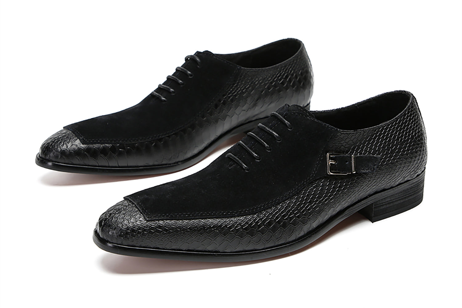 Zapatos Oxford formales con textura de cocodrilo para hombre