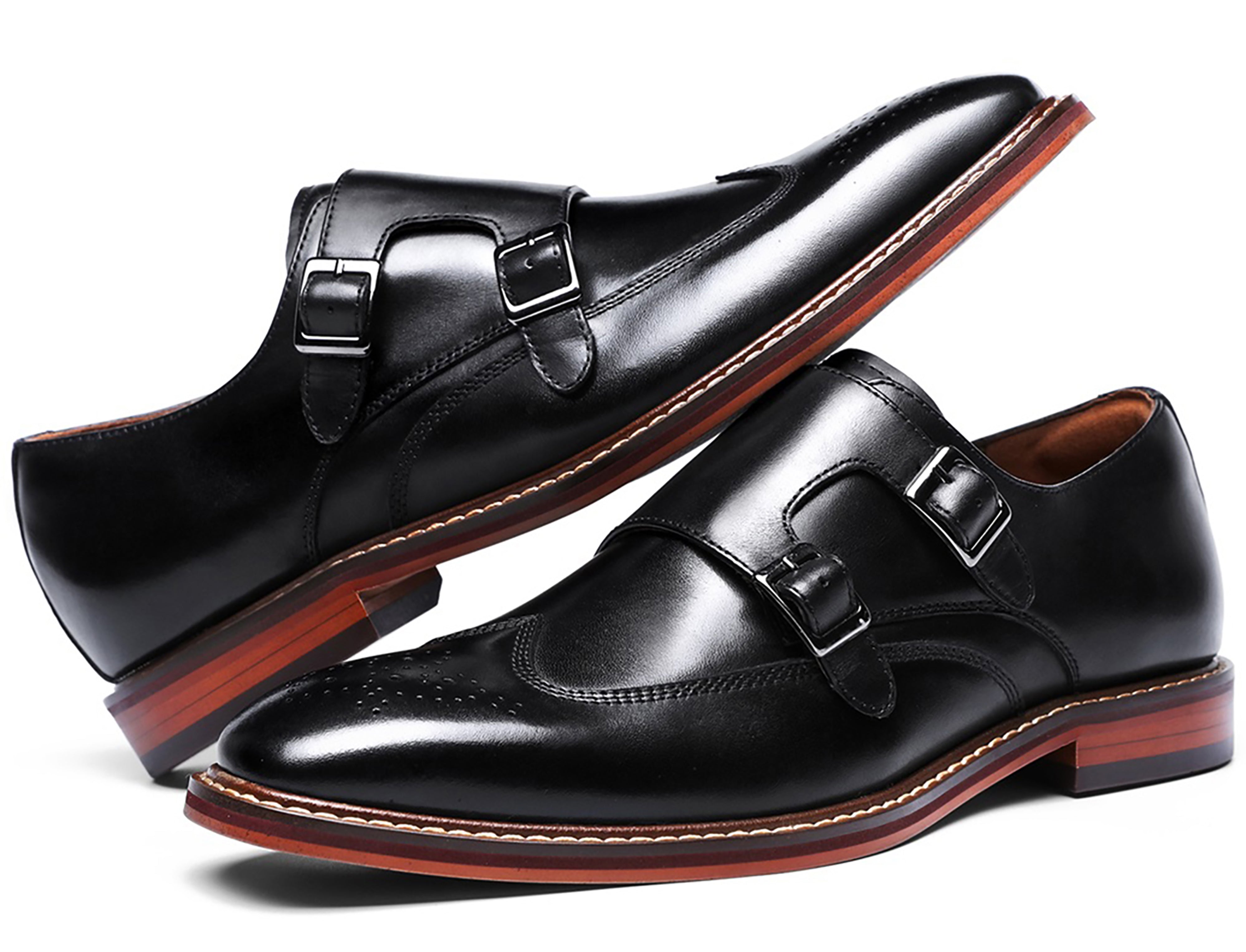 Men's Dress Double Buckle Monk Strap Loafers