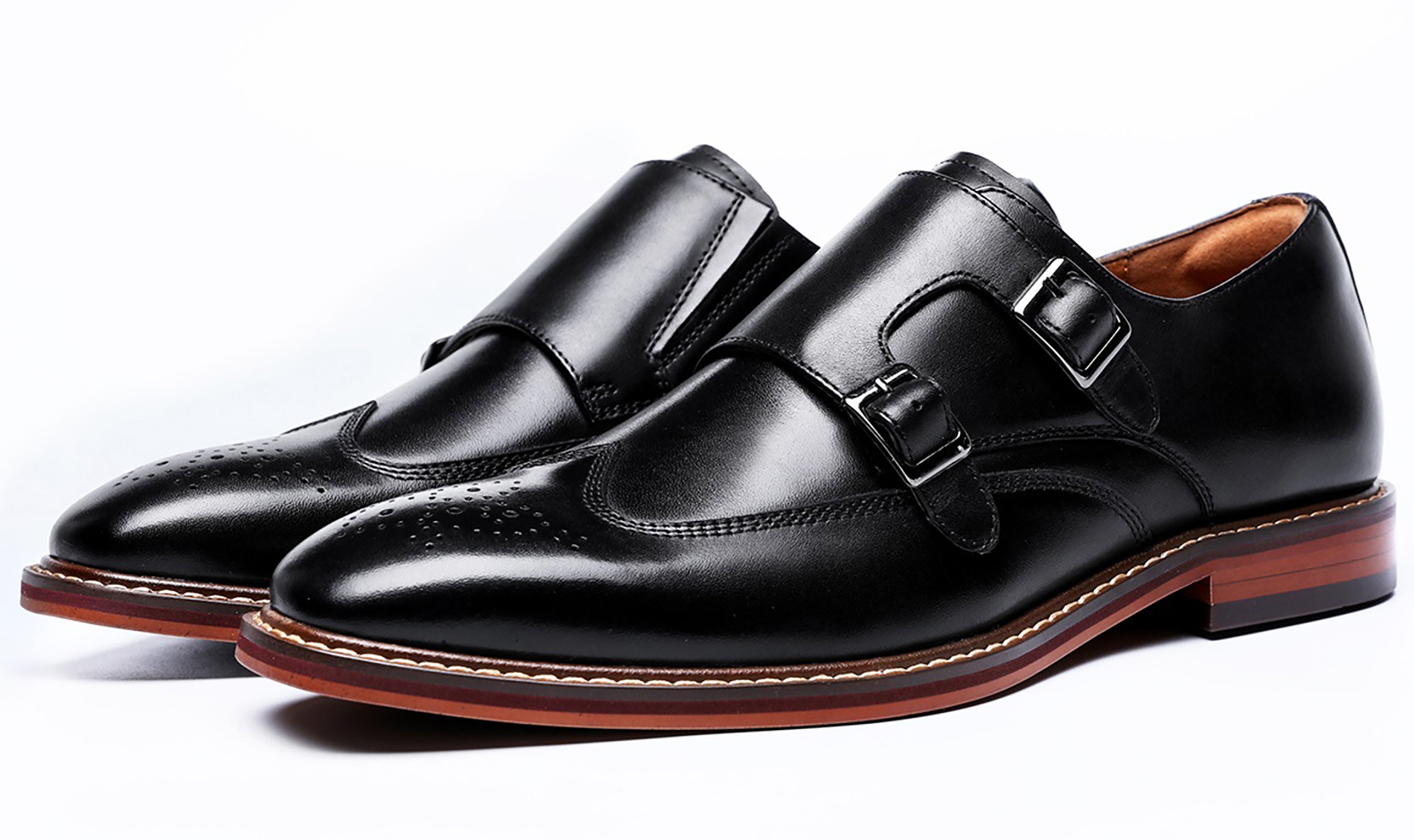 Men's Dress Double Buckle Monk Strap Loafers