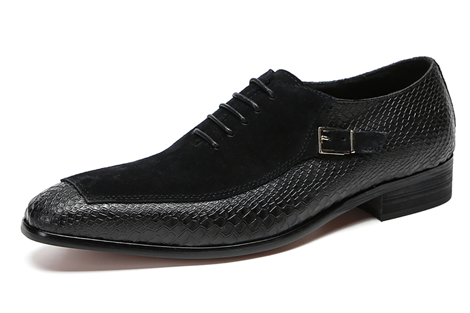 Zapatos Oxford formales con textura de cocodrilo para hombre