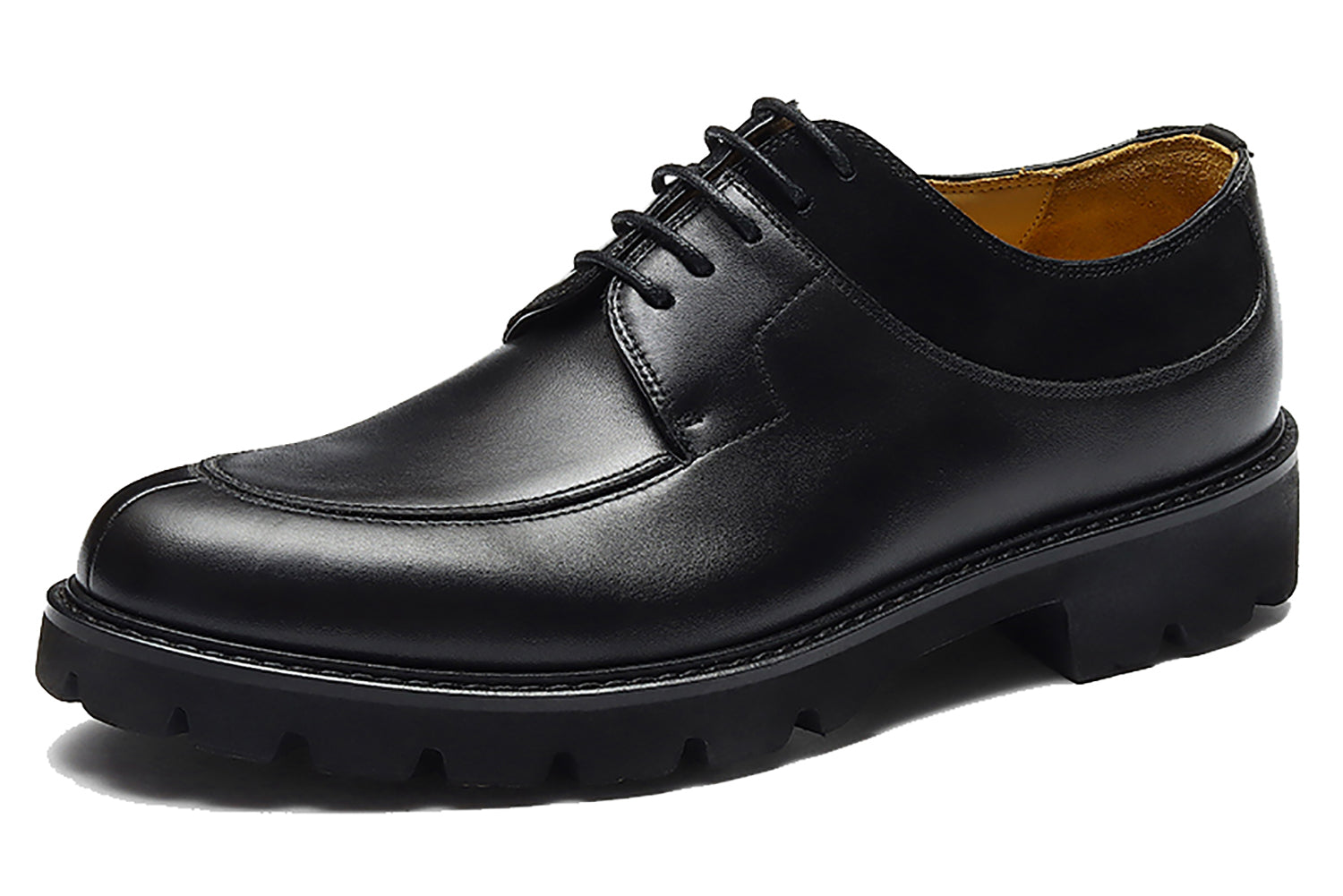 Men's  Genuine Leather Tuxedo Derby Thick Sole Shoes