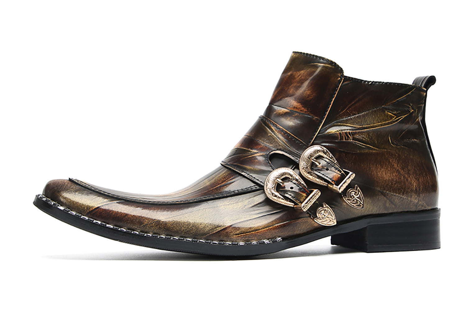 Men's Double Buckle Western Boots