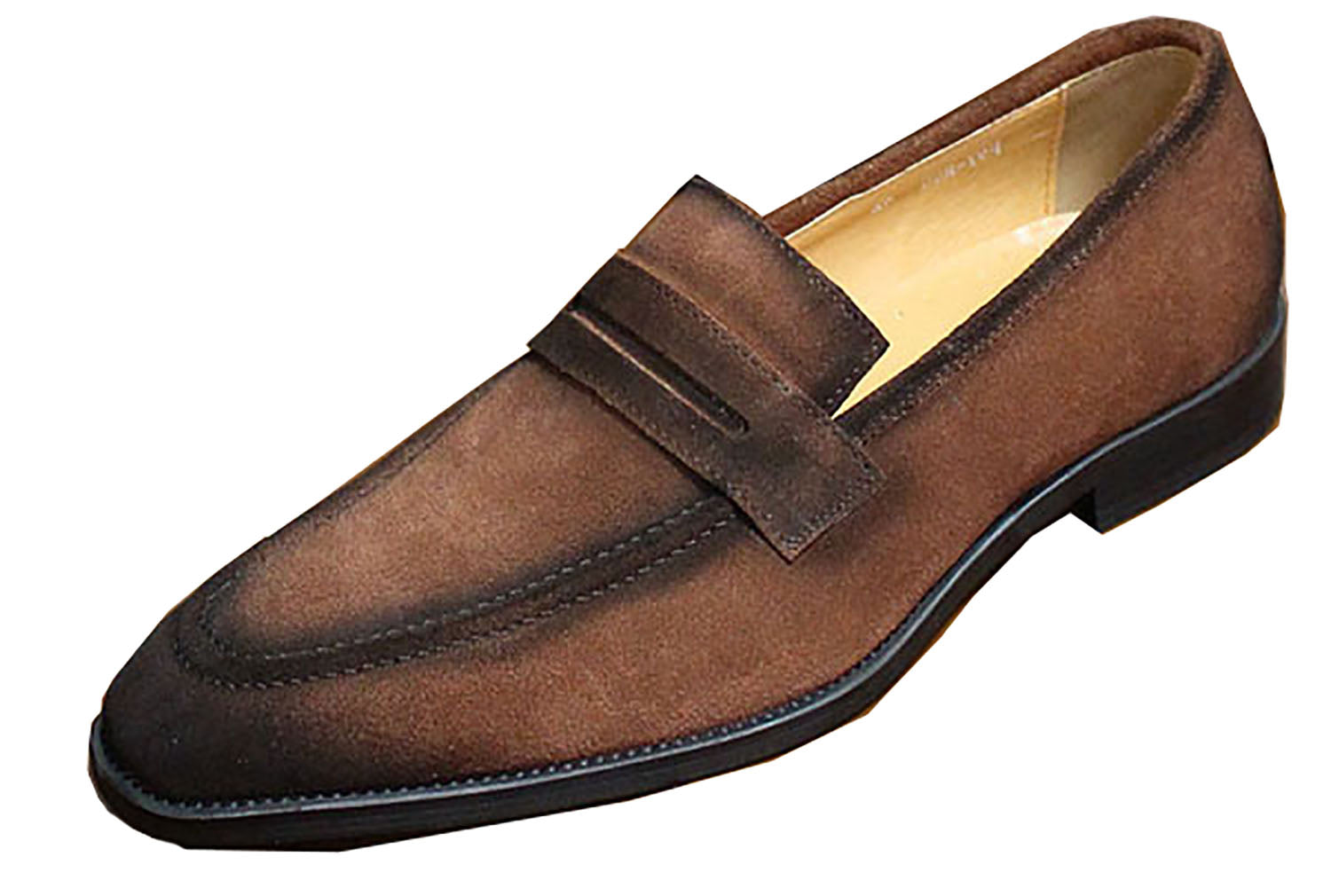 Men's Handmade Suede Silp On Penny Loafers