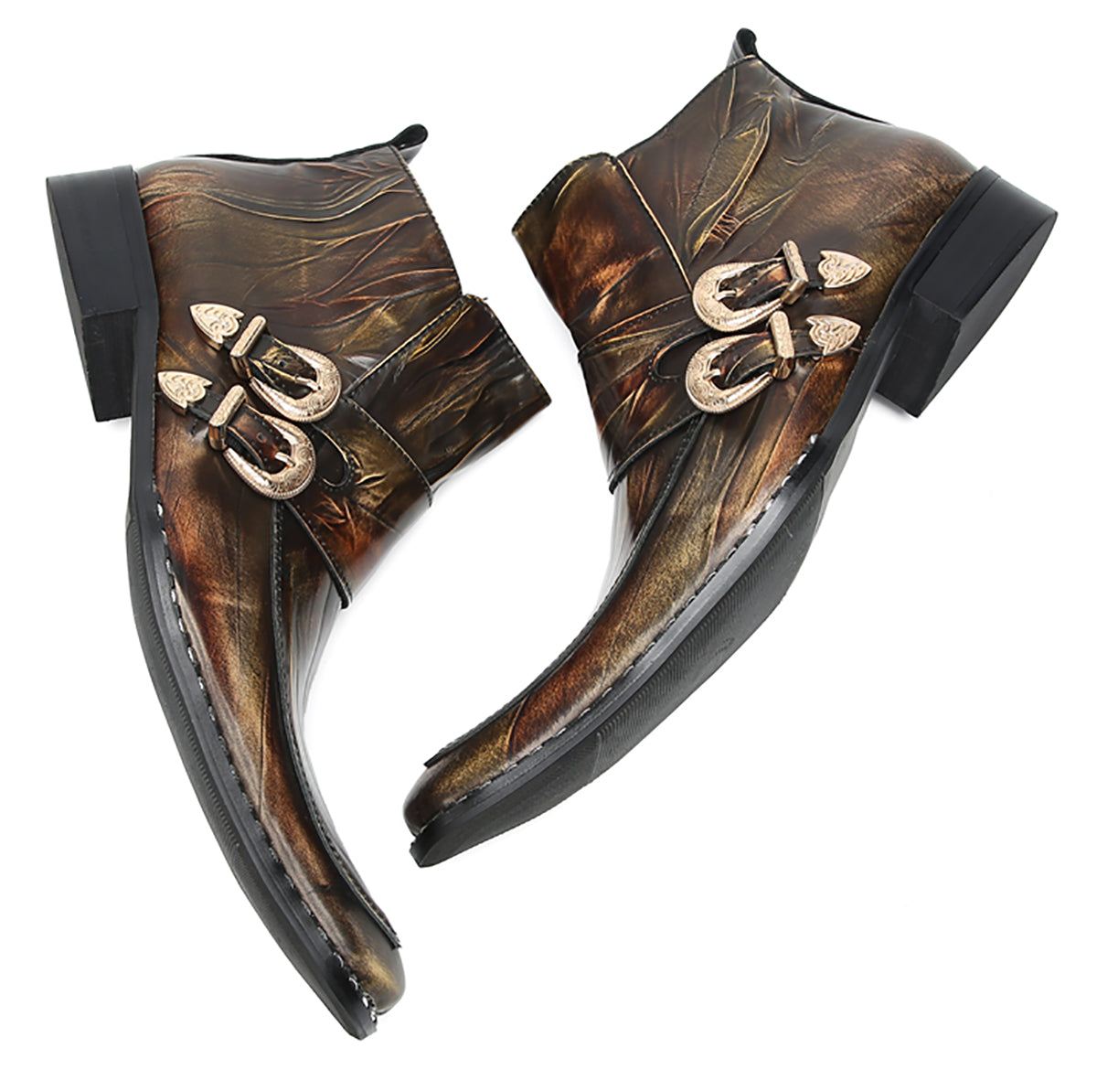 Men's Double Buckle Western Boots