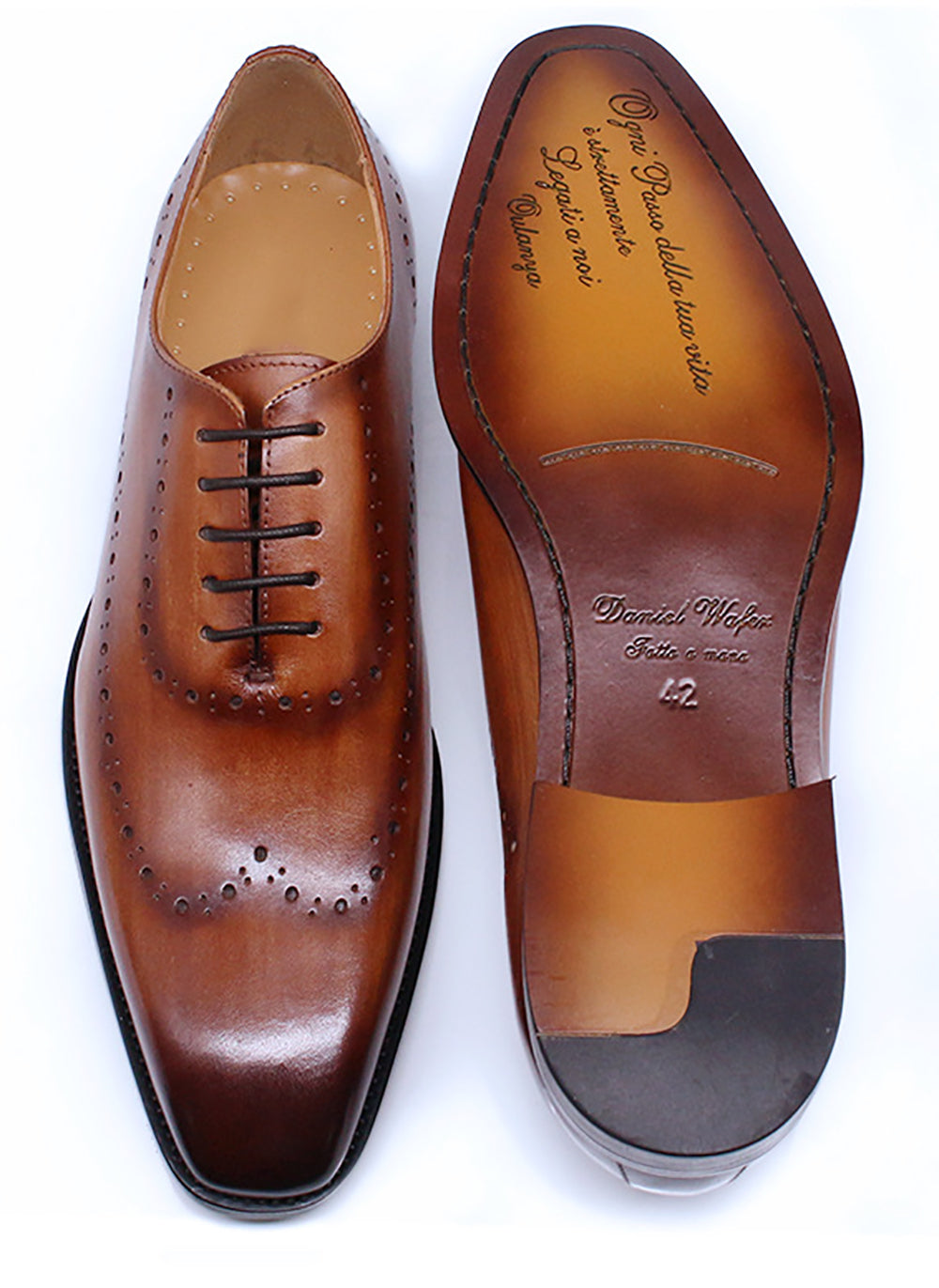 Men's Handmade Formal Plain Toe Wingtips Brouges Oxfords