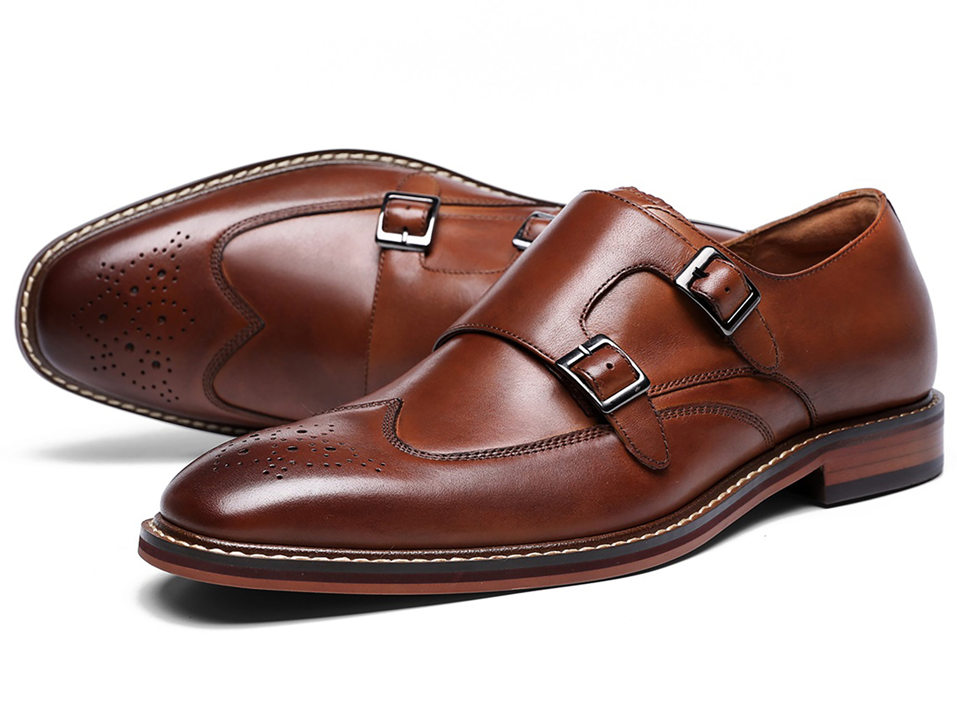 Men's Dress Double Buckle Monk Strap Loafers