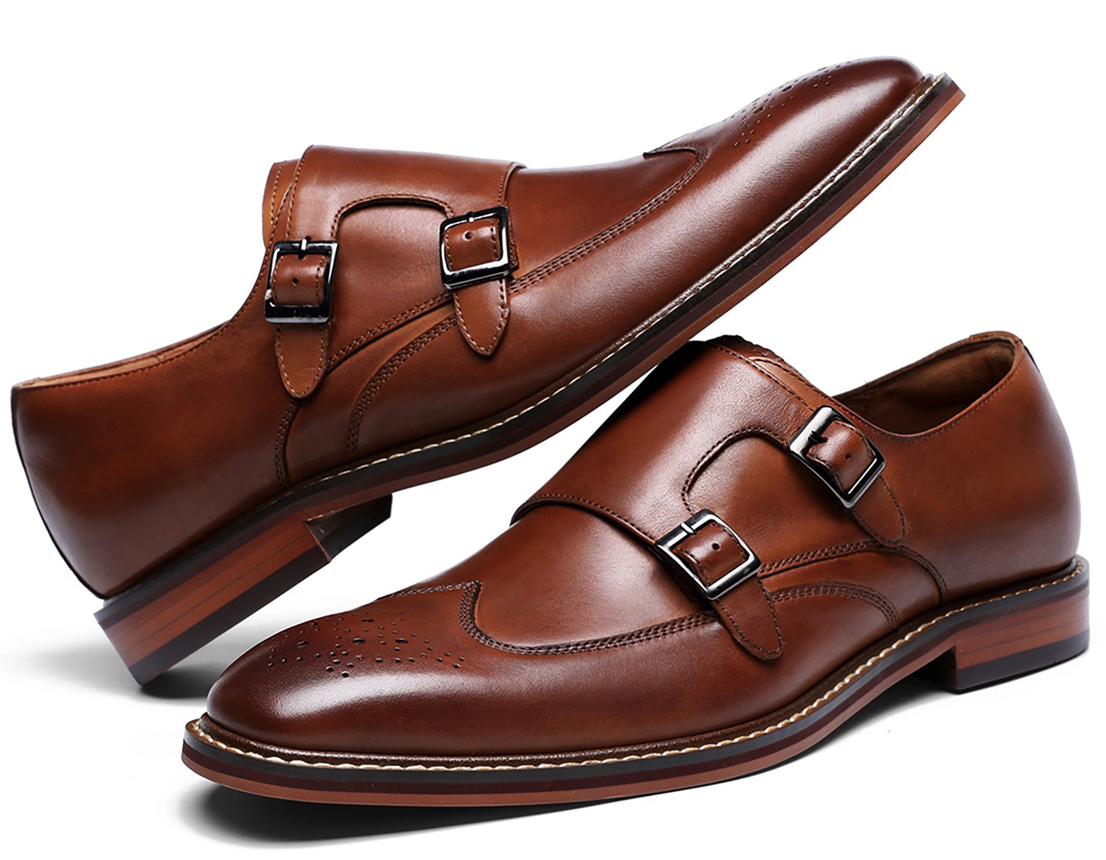 Men's Dress Double Buckle Monk Strap Loafers