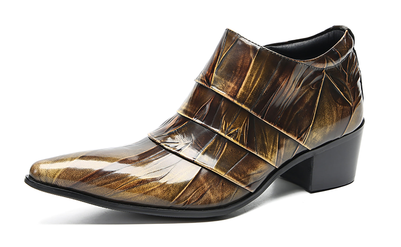 Zapatos de tacón Opera con textura plegada para hombre