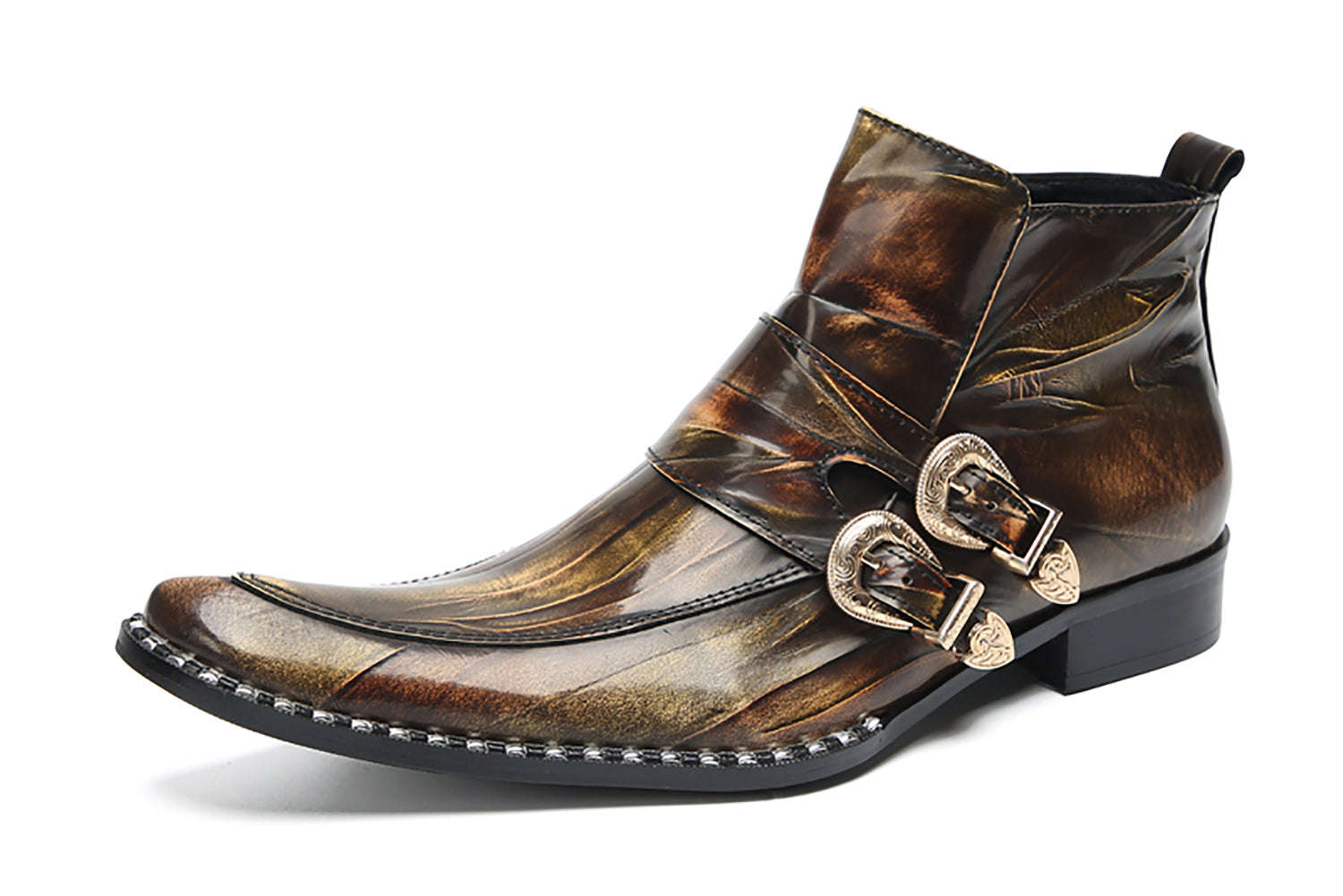 Men's Double Buckle Western Boots