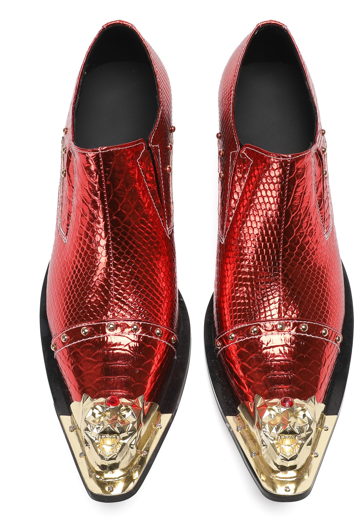 Men's Metal Tip Red Diamond Western Loafers