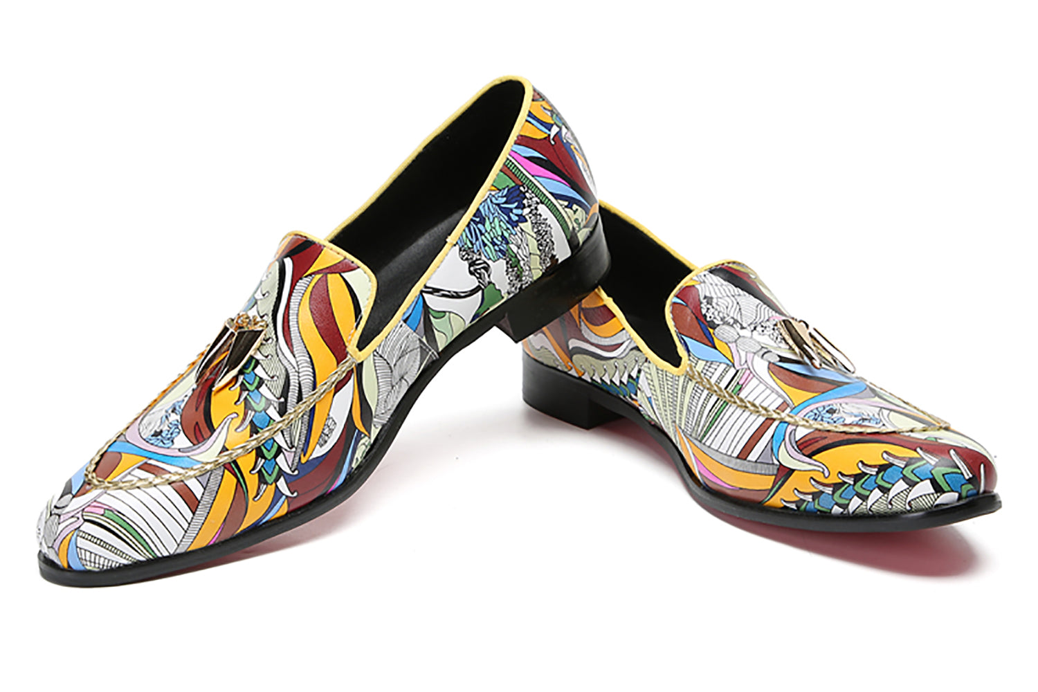 Men's Fashion Graffiti Kiltie Tassel Loafers