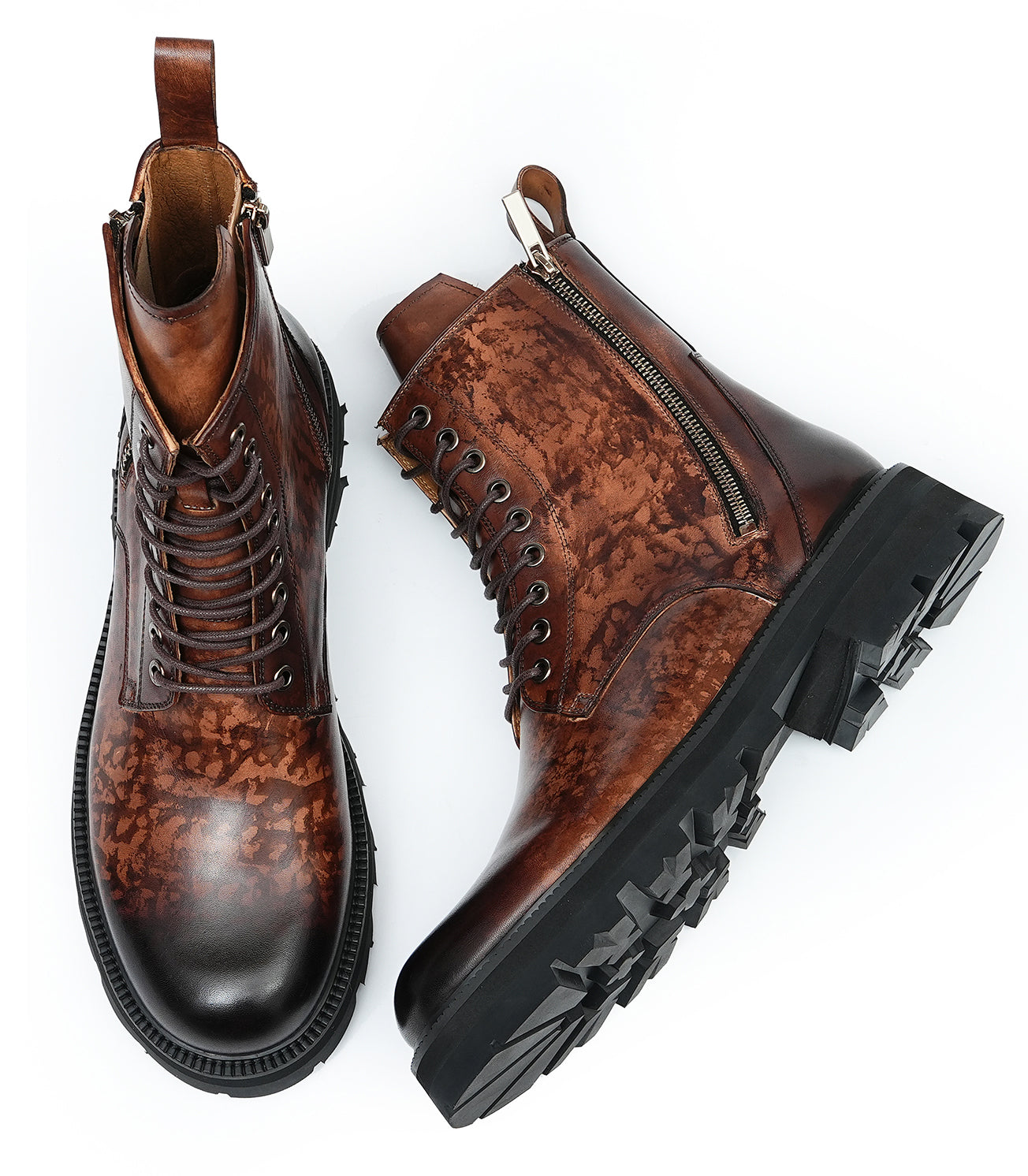 Men's Fashion Double Zipper Casual Mid Calf Boots