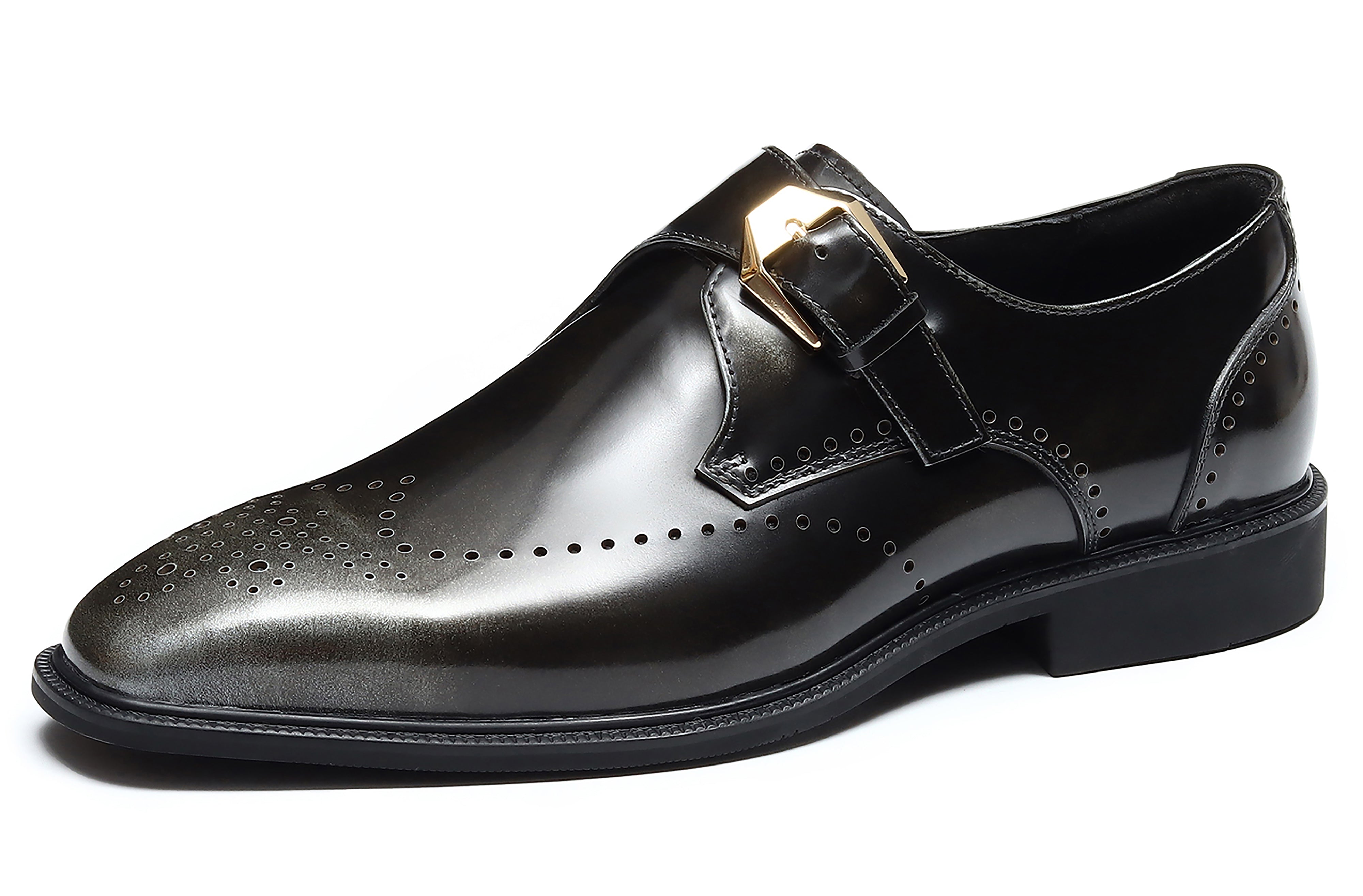 Men's Dress Semi Brogues Monk Strap Loafers