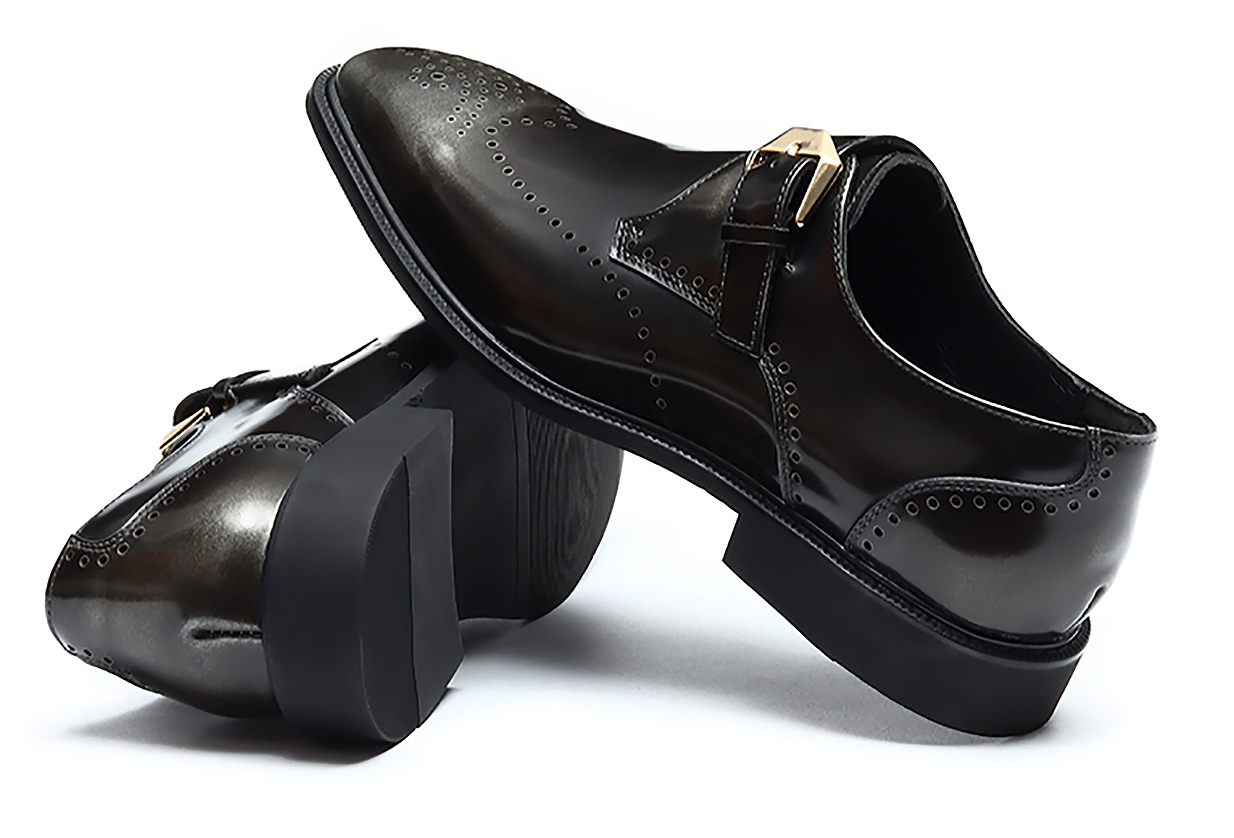 Men's Dress Semi Brogues Monk Strap Loafers