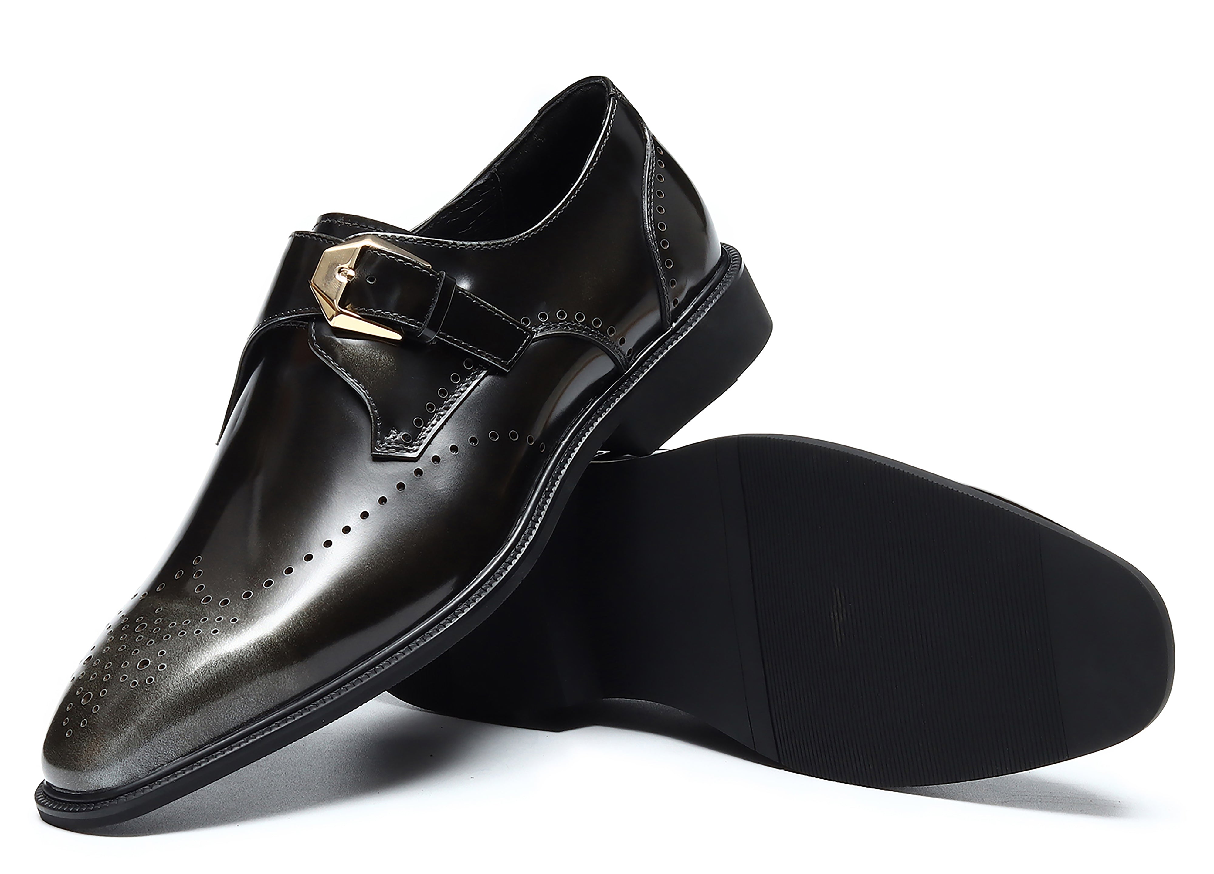 Men's Dress Semi Brogues Monk Strap Loafers