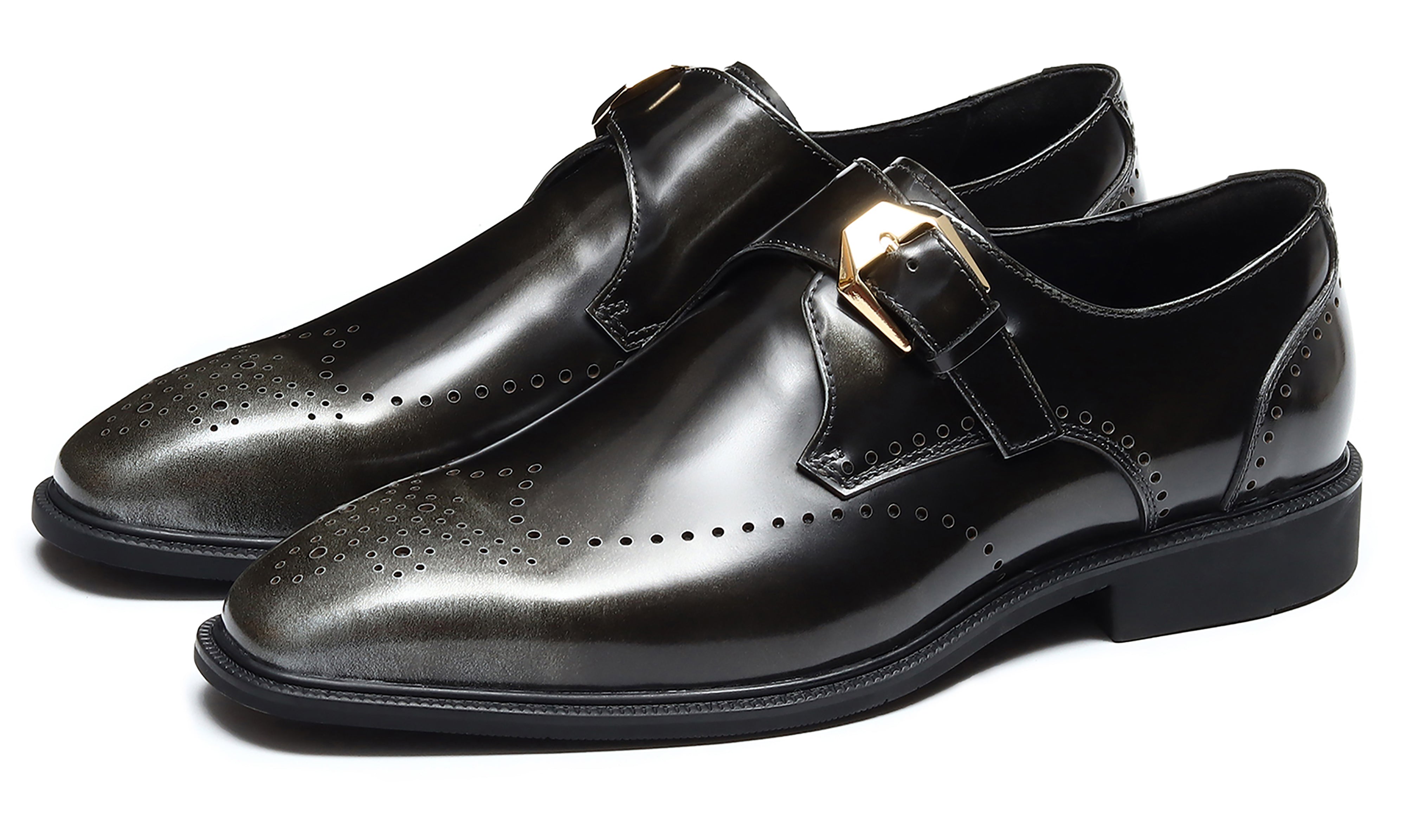 Men's Dress Semi Brogues Monk Strap Loafers