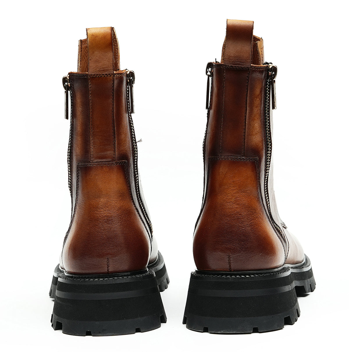 Men's Fashion Double Zipper Casual Mid Calf Boots