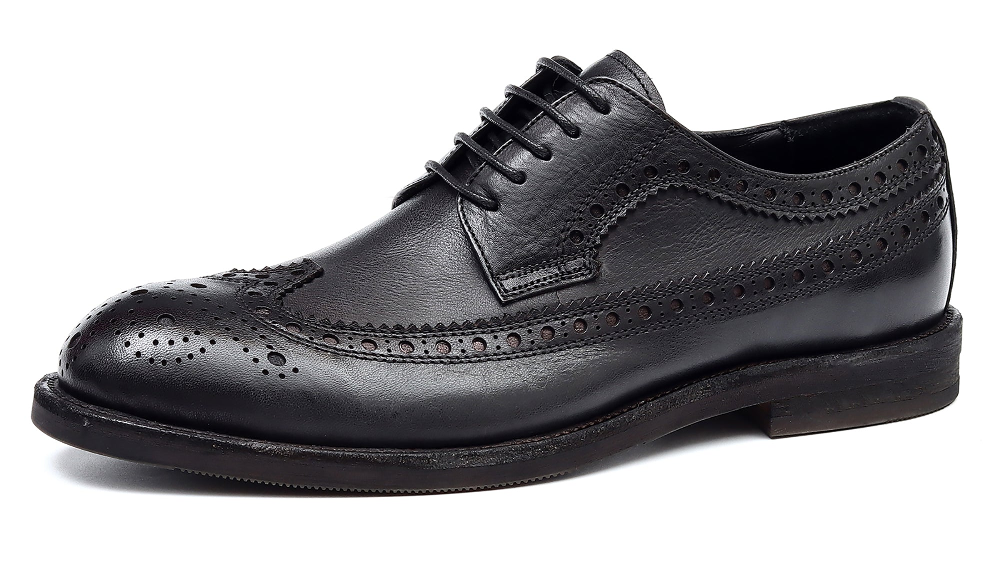 Zapatos brogue retro de ala larga de moda masculina Debry