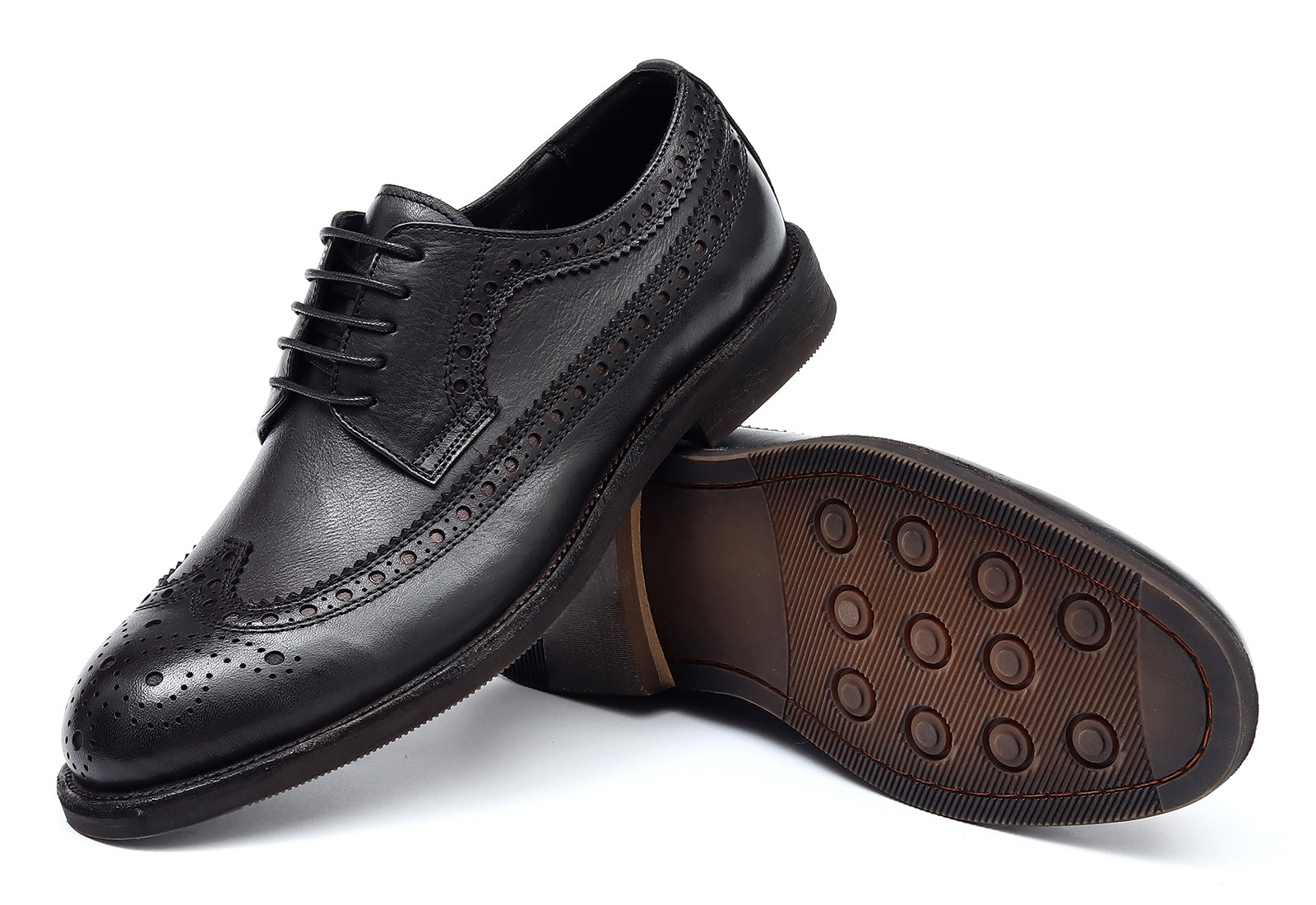 Zapatos brogue retro de ala larga de moda masculina Debry