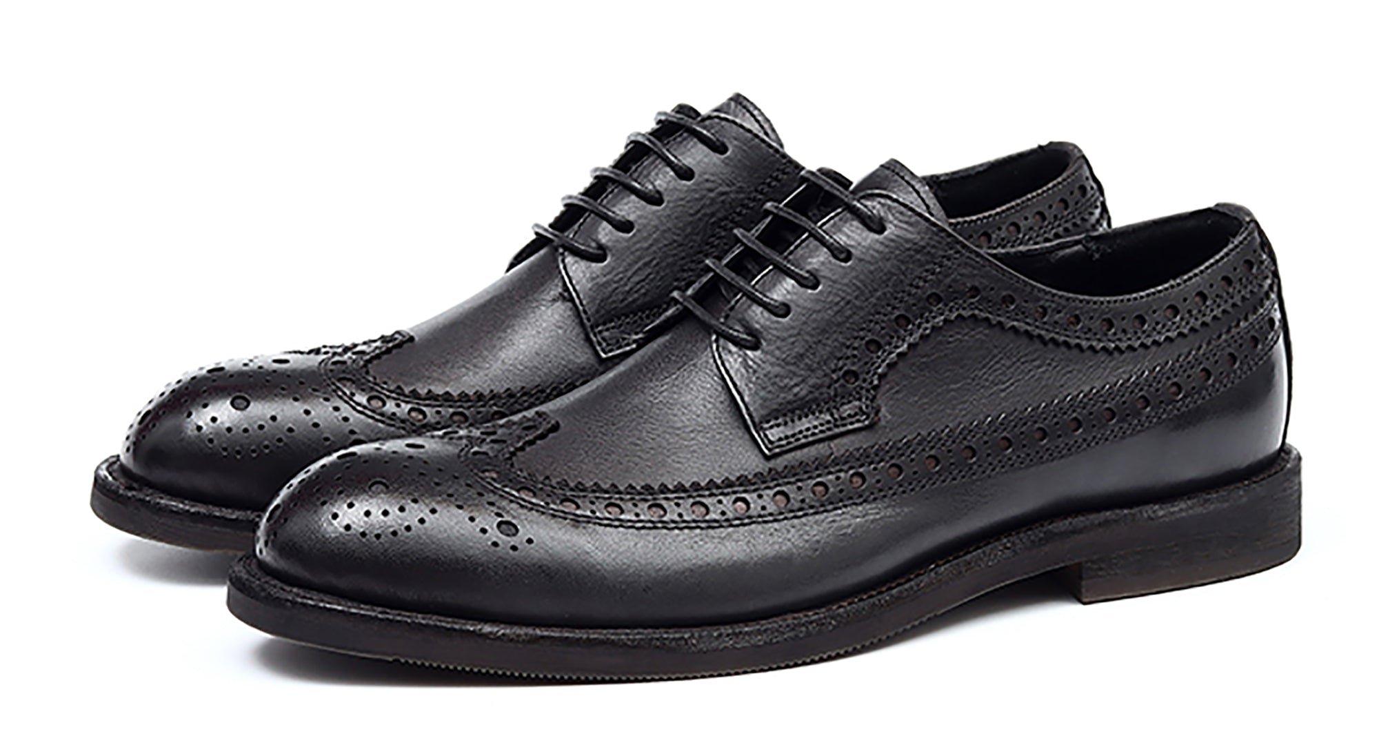 Zapatos brogue retro de ala larga de moda masculina Debry