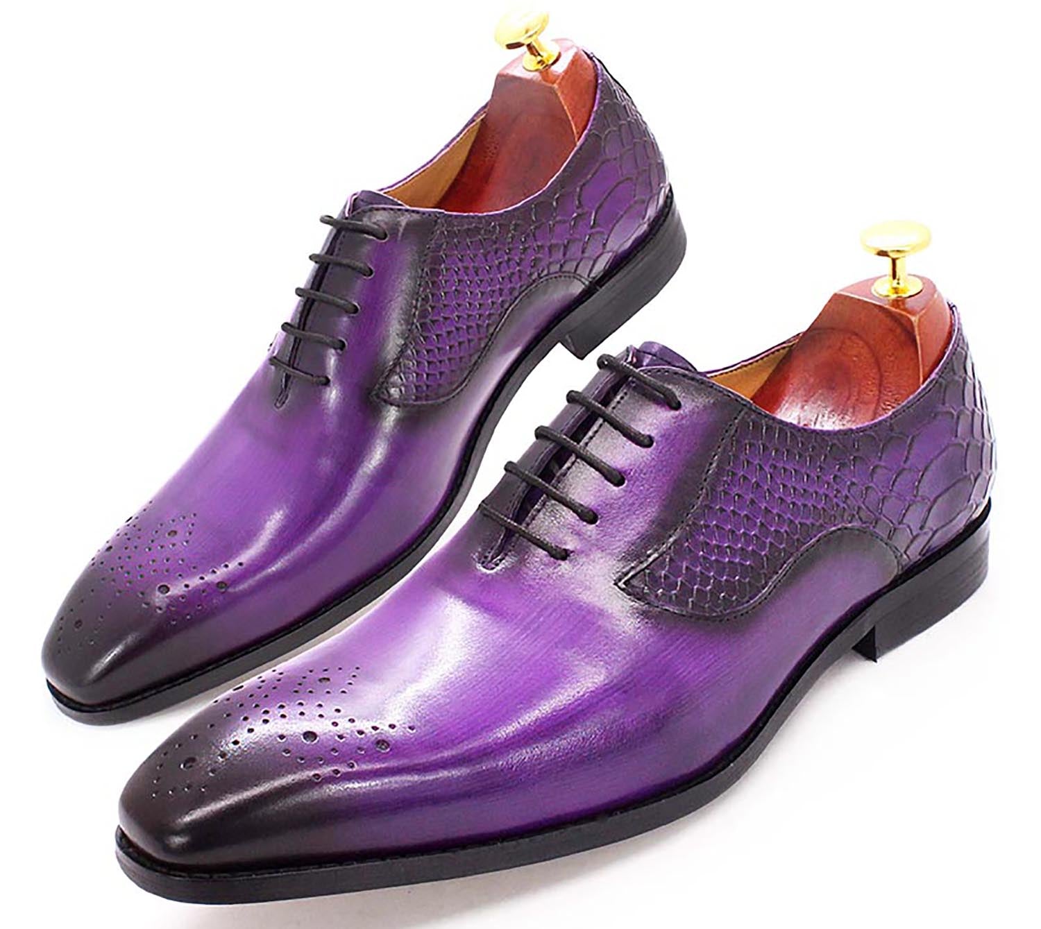 Zapatos de esmoquin Oxfords Brougues hechos a mano para hombre