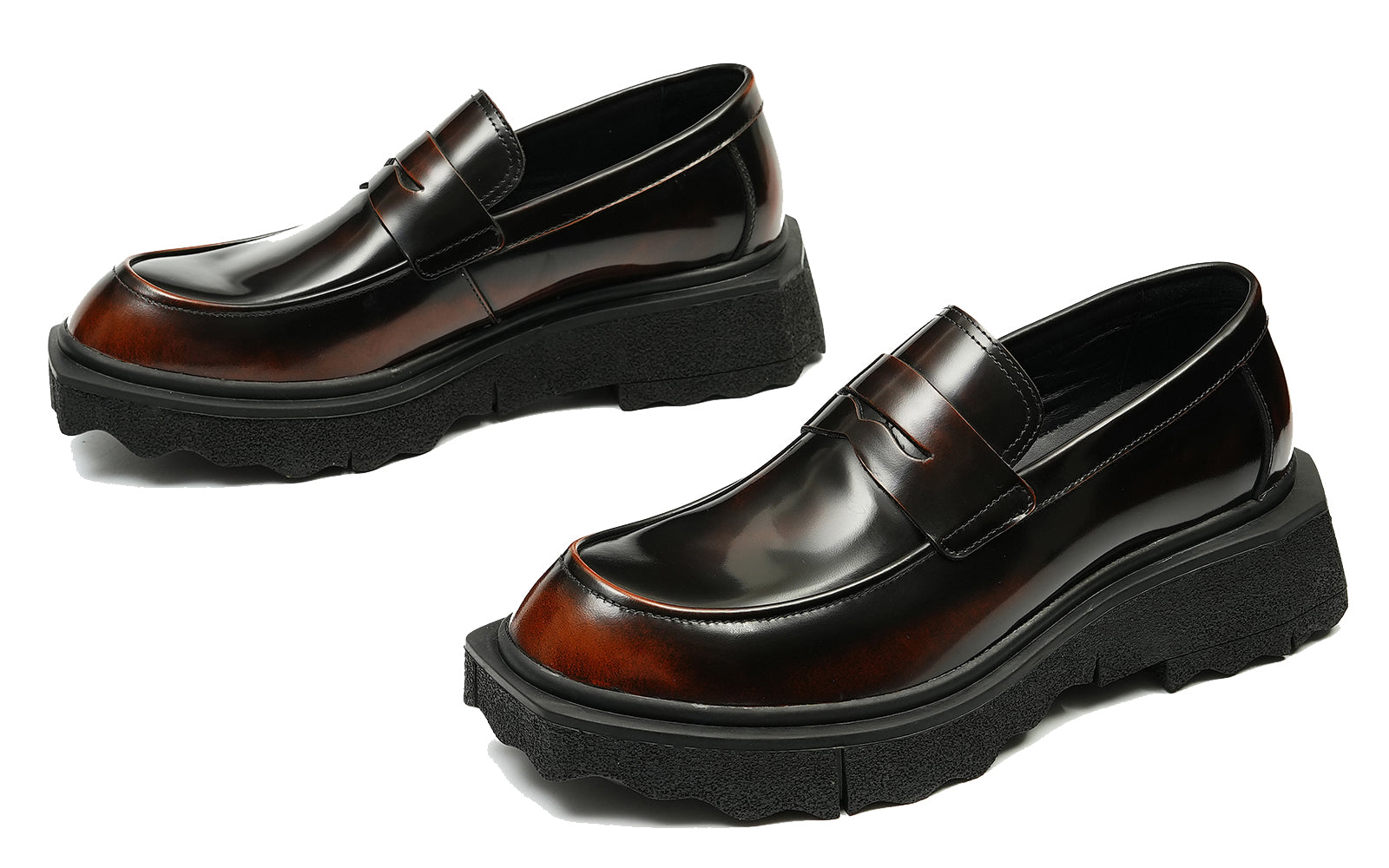 Mocasines Penny de suela gruesa a la moda para hombre