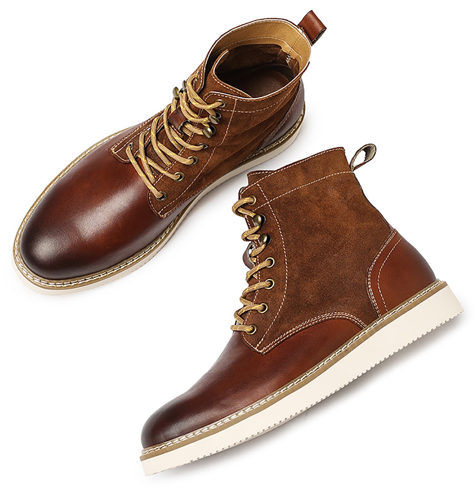 Men's Genuine Leather Lace Up Casual Dress Boots