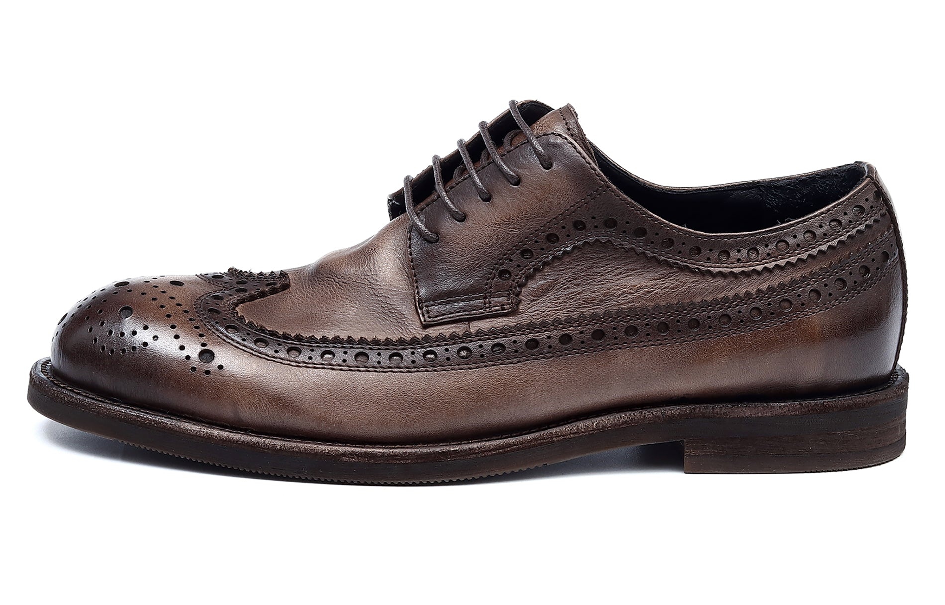 Zapatos brogue retro de ala larga de moda masculina Debry