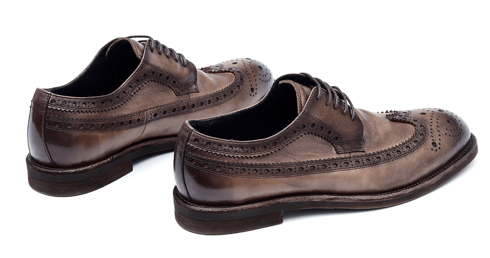 Zapatos brogue retro de ala larga de moda masculina Debry