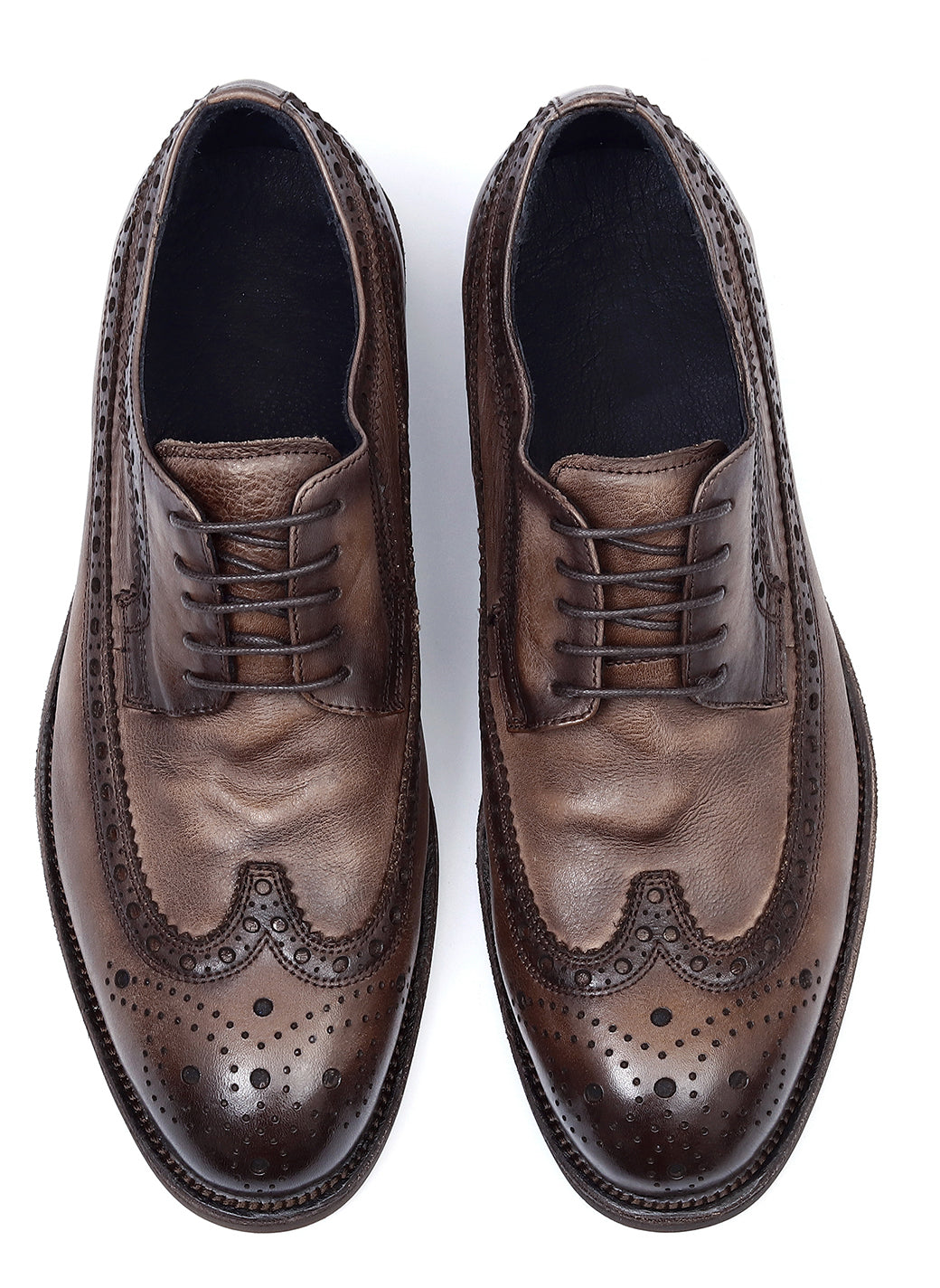 Zapatos brogue retro de ala larga de moda masculina Debry