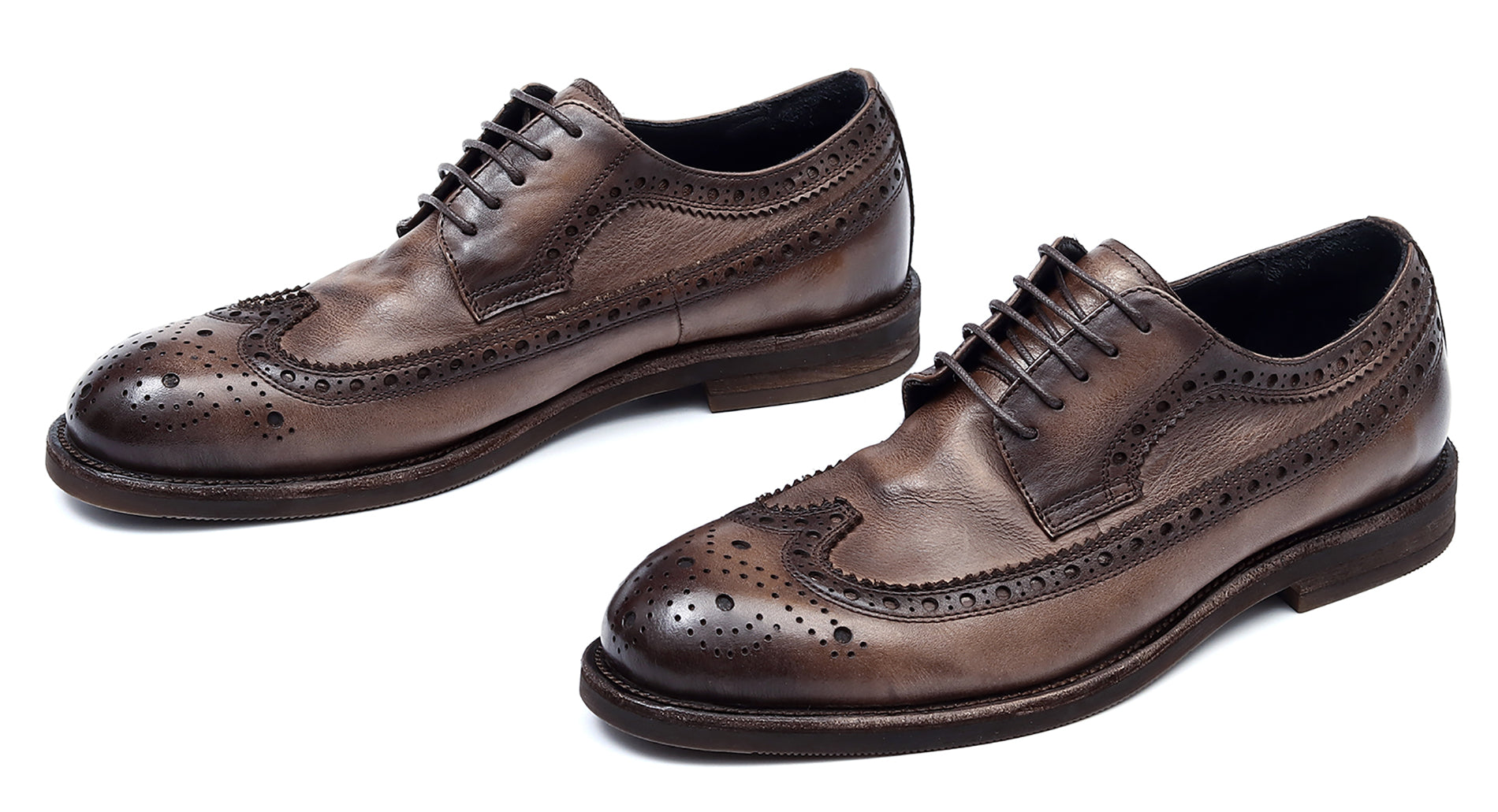 Zapatos brogue retro de ala larga de moda masculina Debry