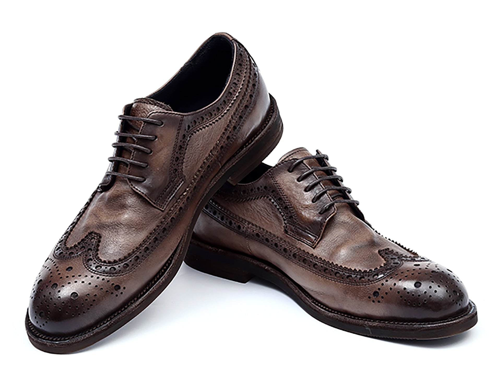 Zapatos brogue retro de ala larga de moda masculina Debry