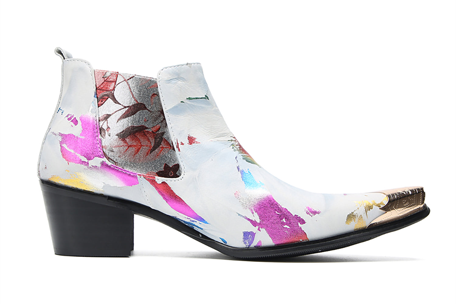 Men's Metal Tip Graffiti Western  Boots