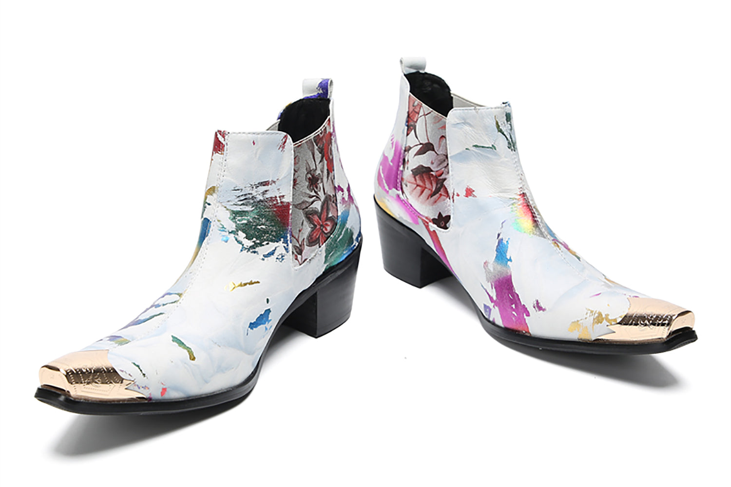 Men's Metal Tip Graffiti Western  Boots