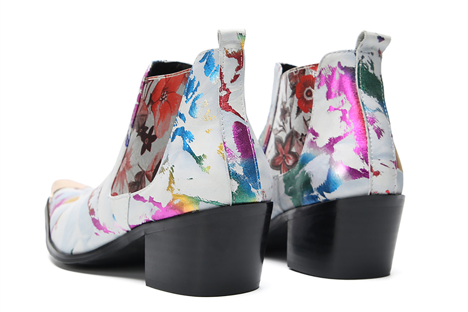 Men's Metal Tip Graffiti Western  Boots