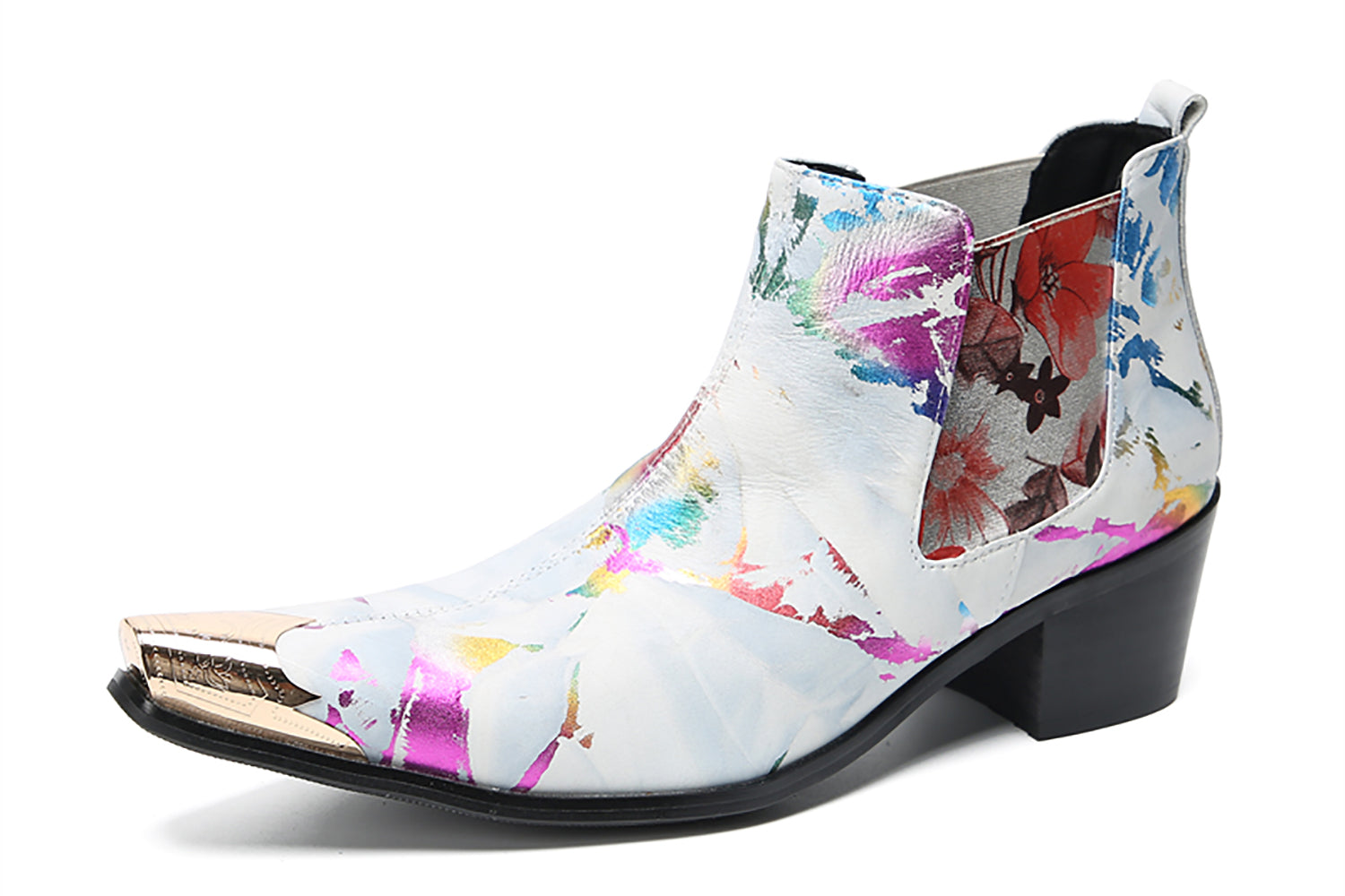 Men's Metal Tip Graffiti Western  Boots