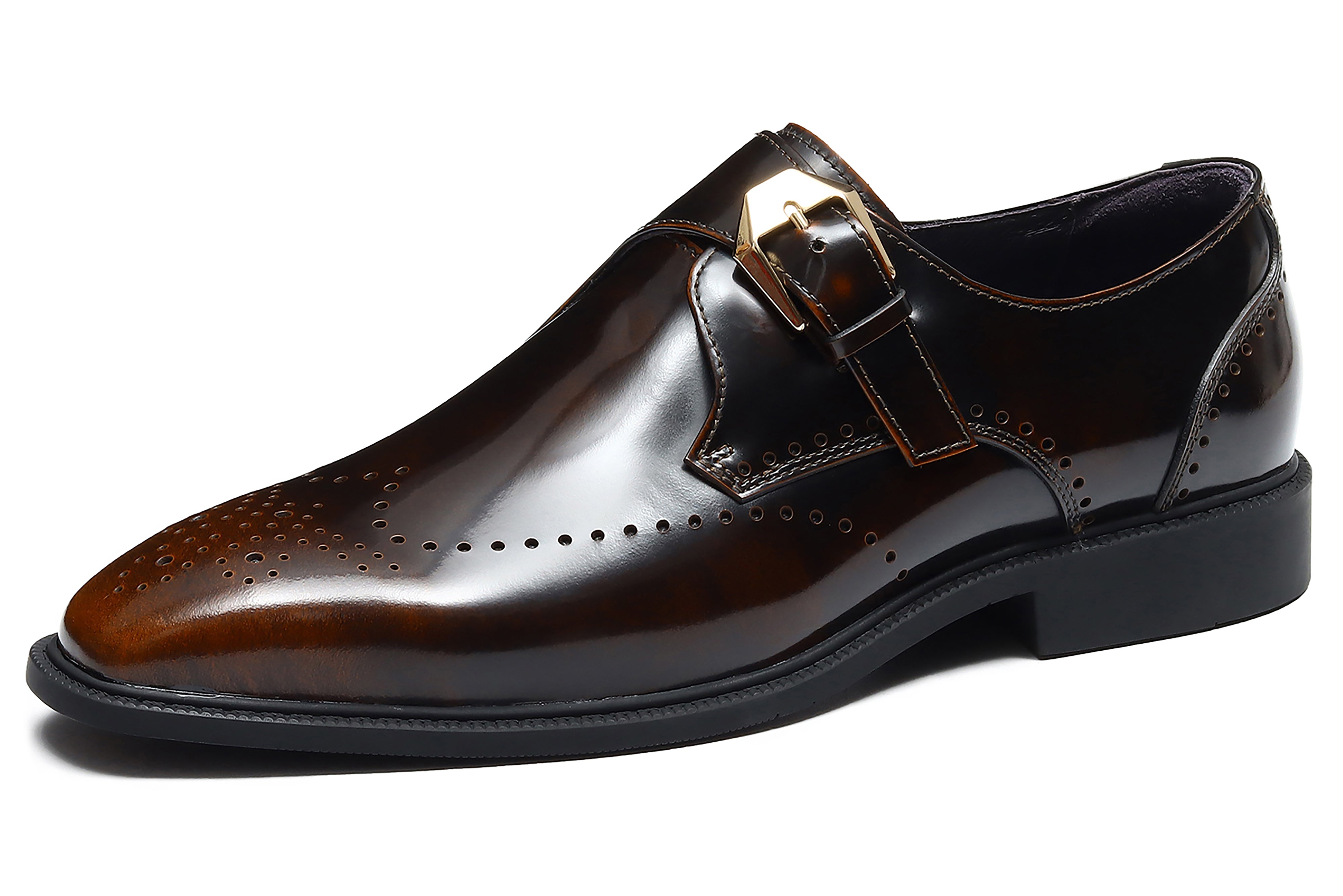 Men's Dress Semi Brogues Monk Strap Loafers