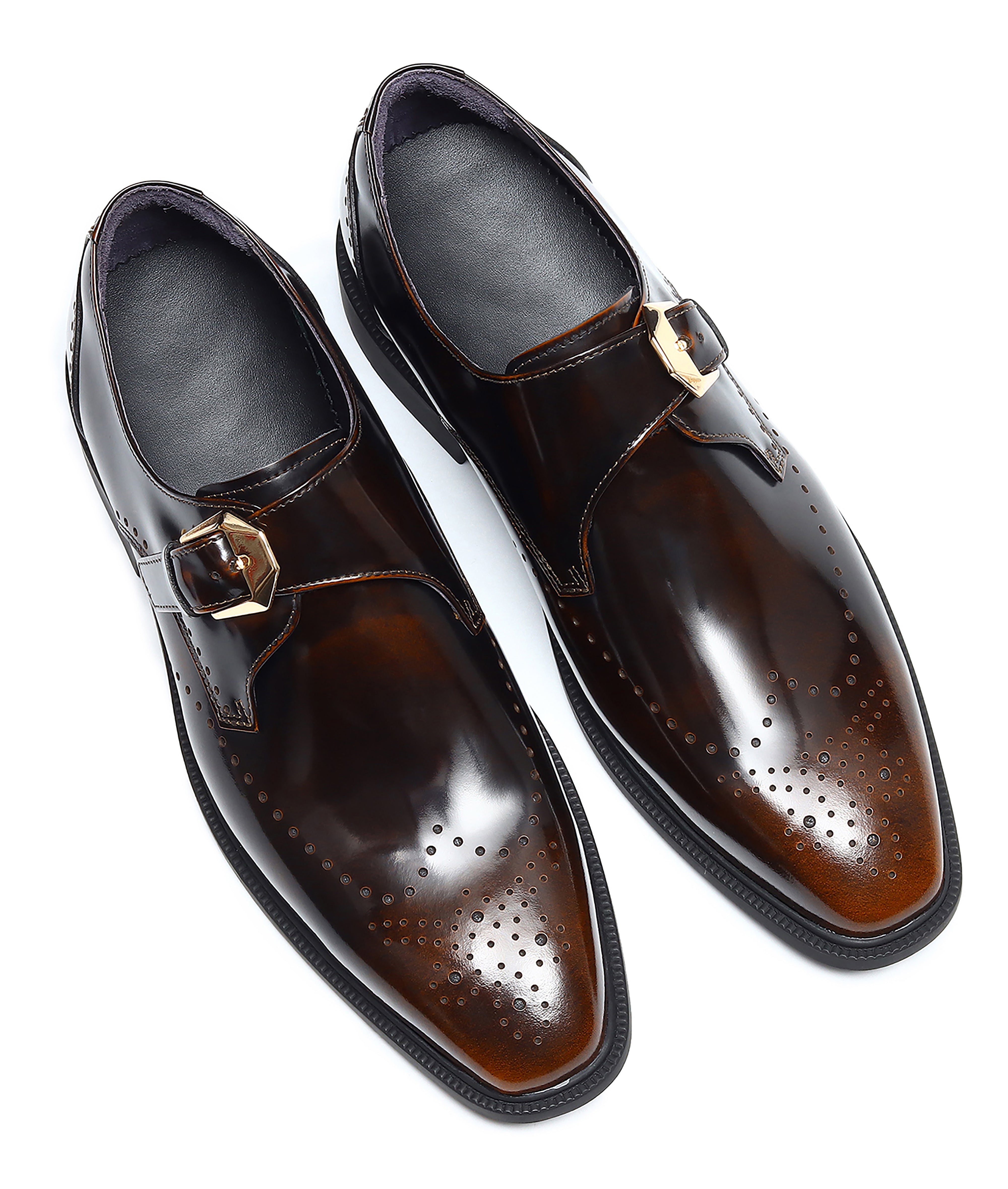 Men's Dress Semi Brogues Monk Strap Loafers