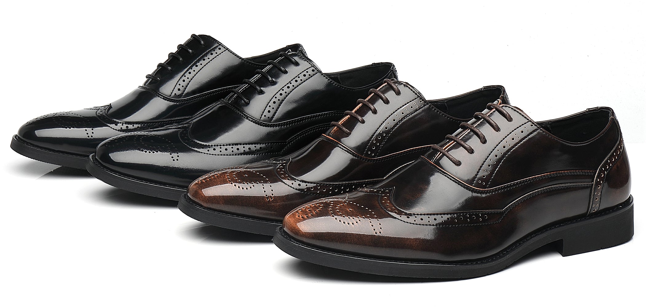 Oxfords Wingtip para hombre Negro Bronce