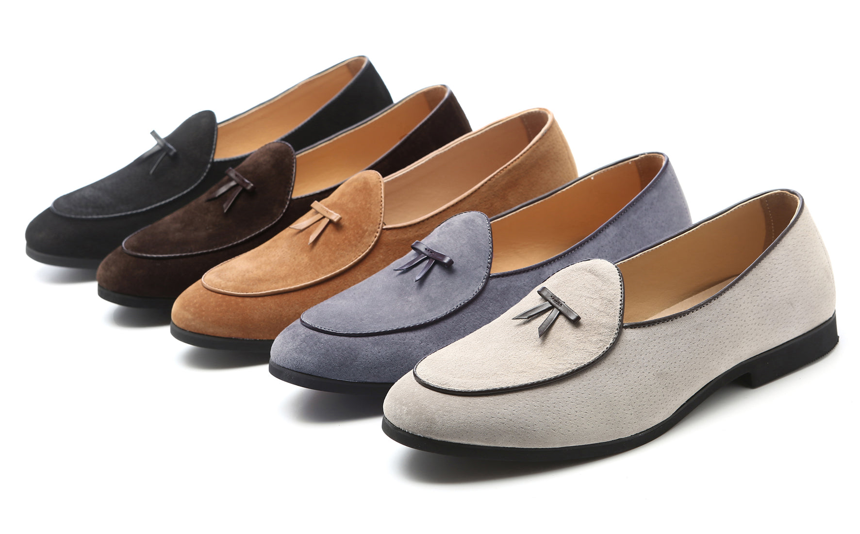 Mocasines casuales con lazo de ante para hombre