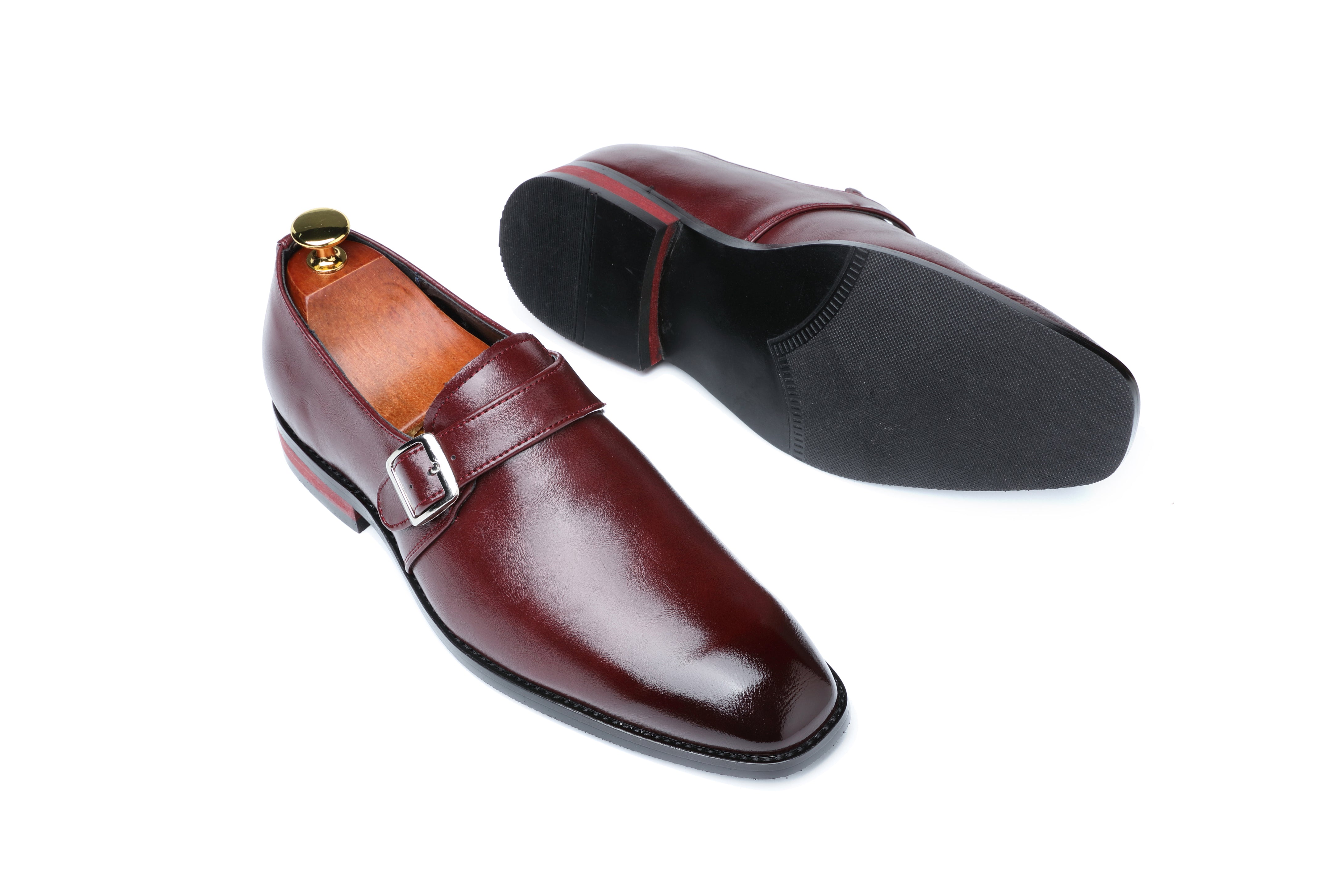 Mocasines con correa tipo monje para hombre con punta lisa