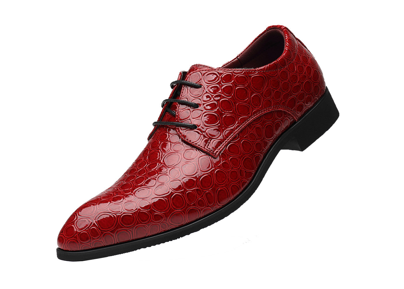 Zapatos Derby de charol de cocodrilo para hombre