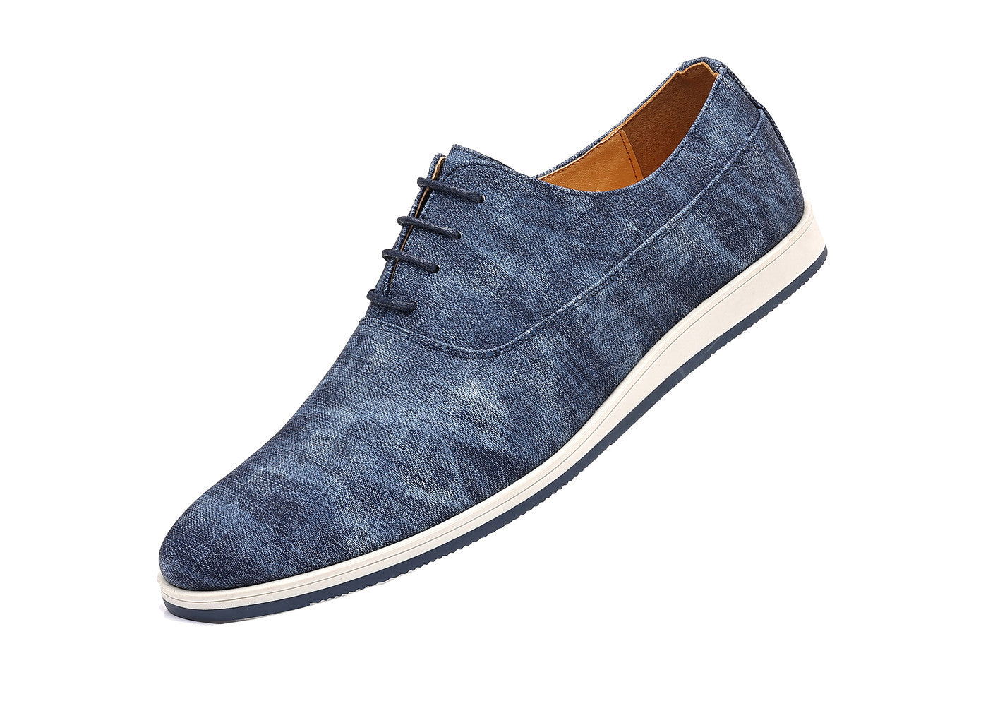 Oxfords de mezclilla con punta lisa para hombre