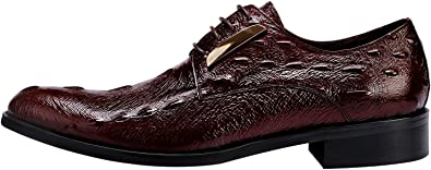 Men's Crocodile Metallic Hardware Derby Shoes