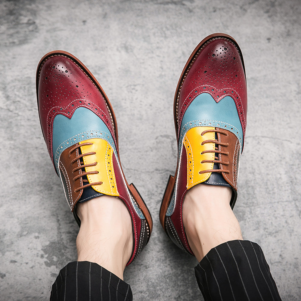 Men's Colorful Wingtig Brogue Oxfords