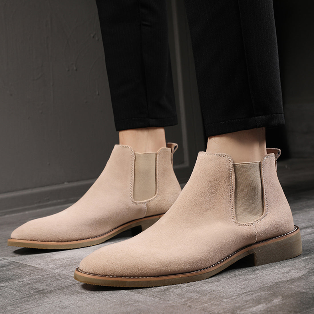 Men's Suede Leather Chelsea Boots