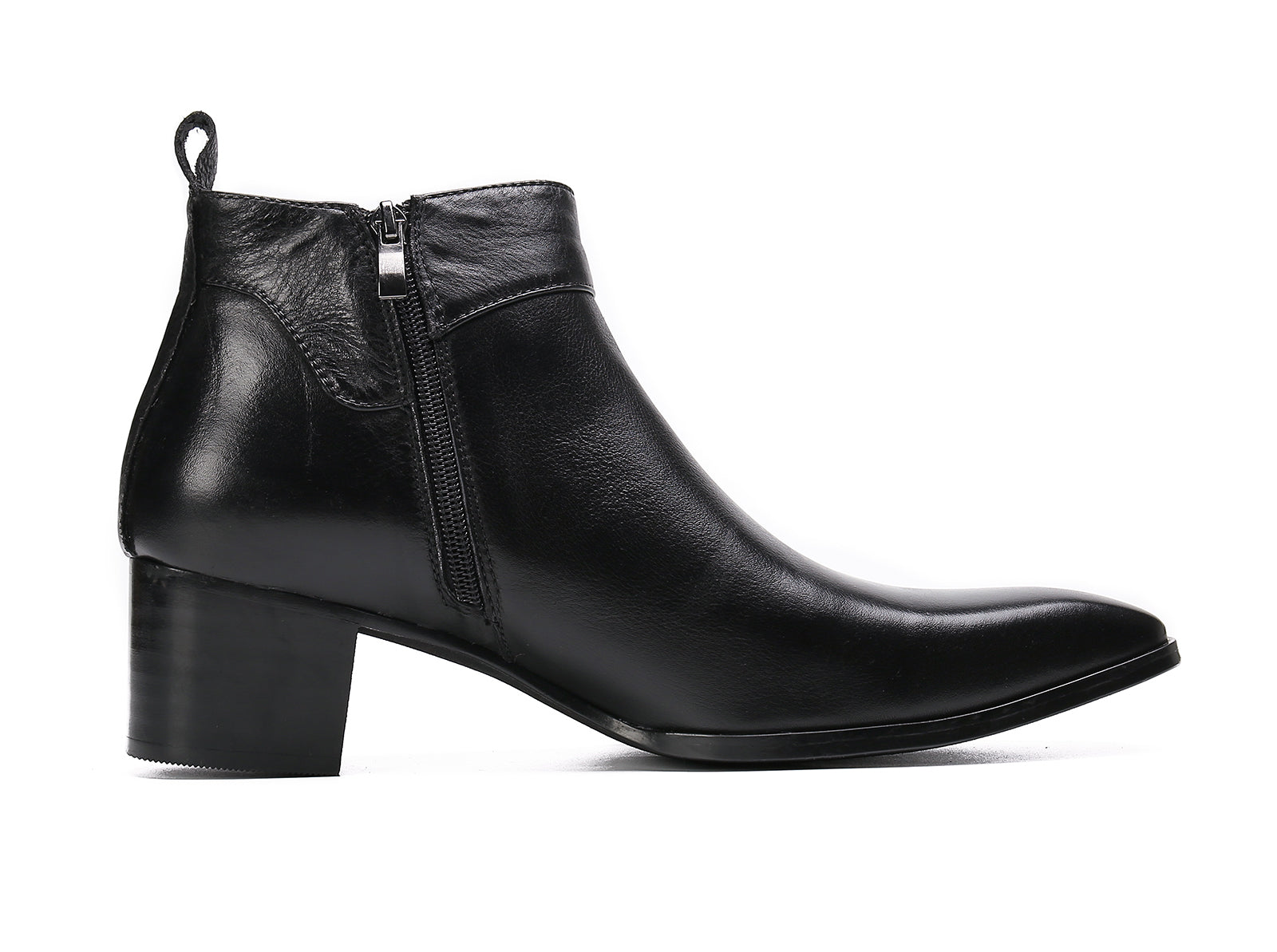 Botas occidentales de cuero con punta lisa para hombre