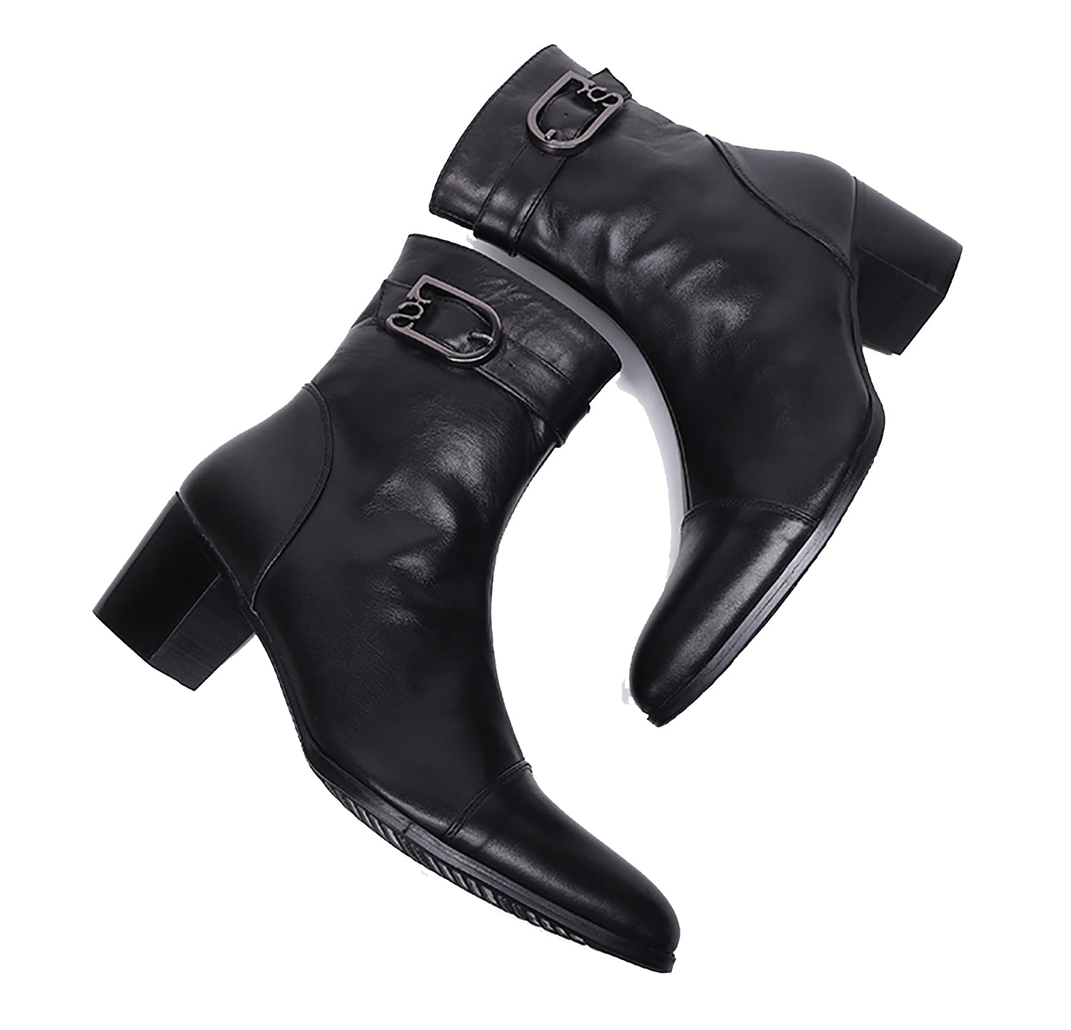 Men's Pointed Toe Zipper Leather Western Boots