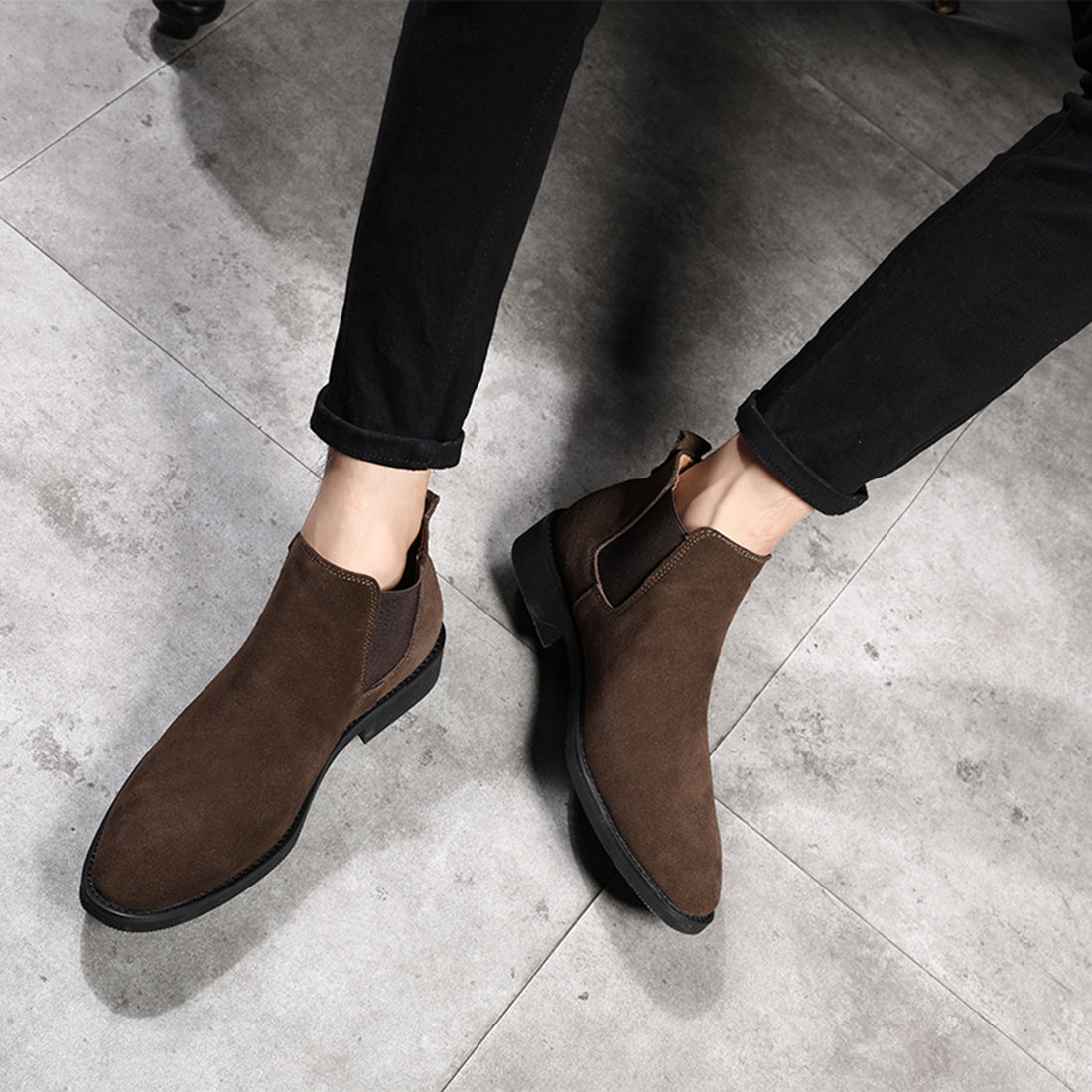 Men's Suede Leather Chelsea Boots