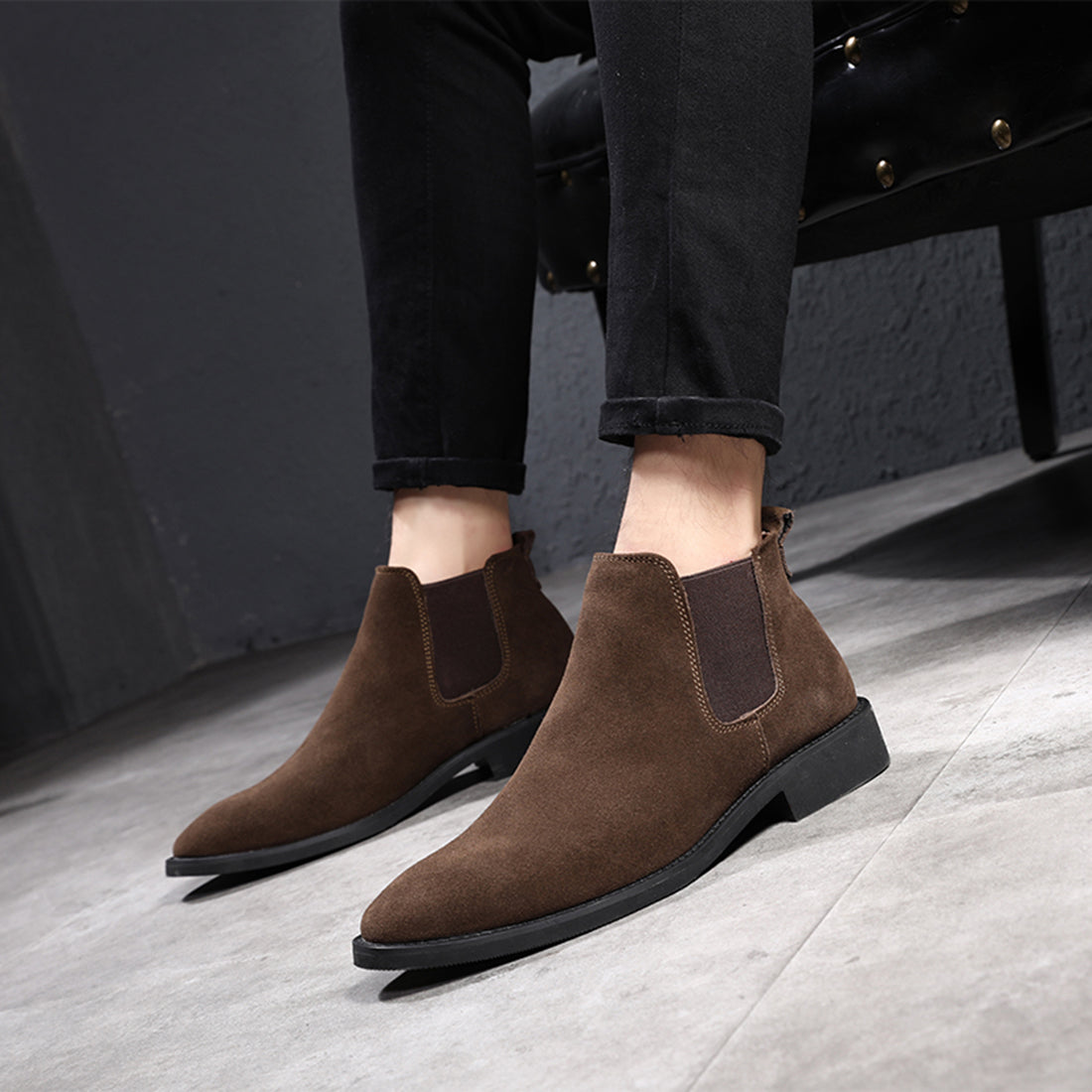 Men's Suede Leather Chelsea Boots